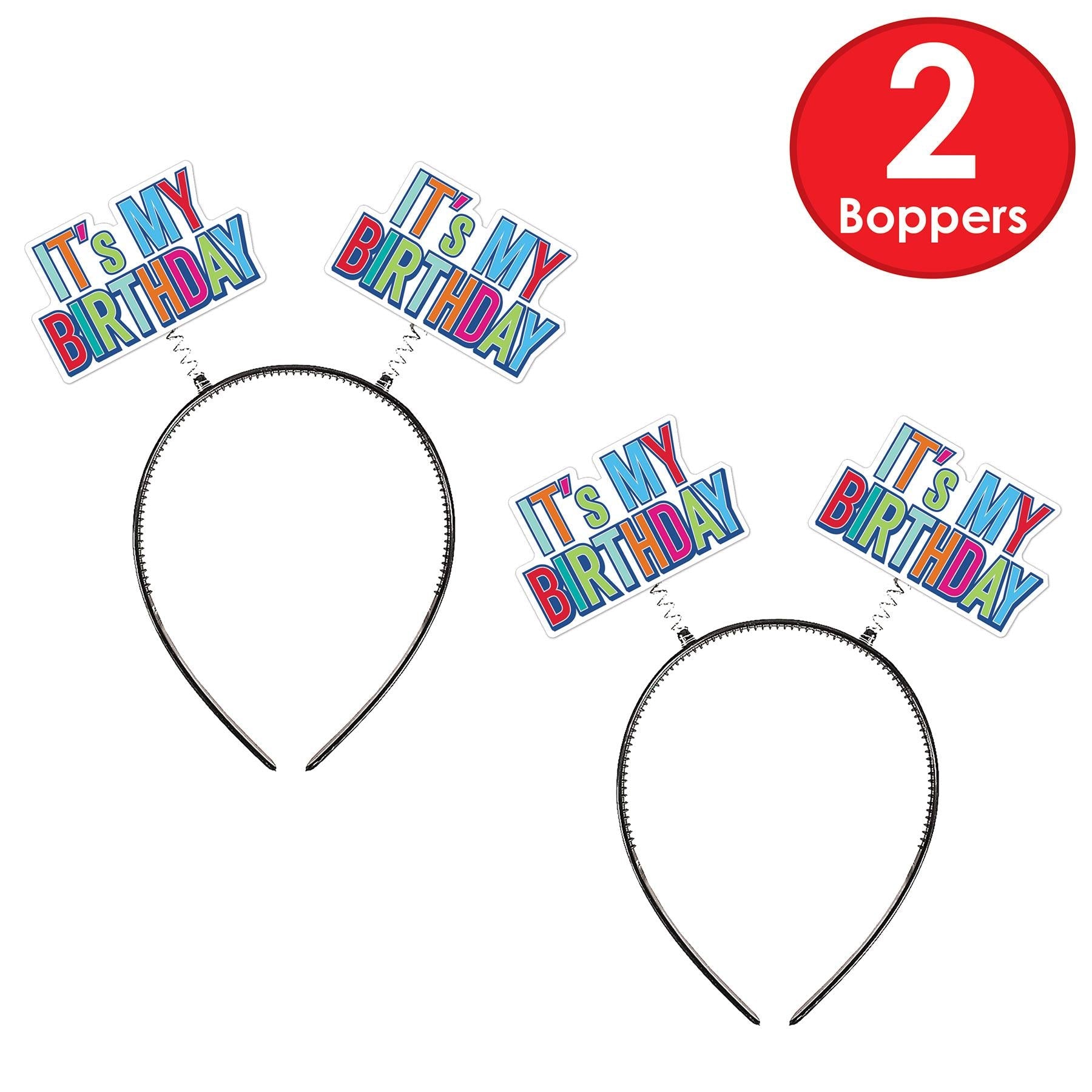 12 Pack Beistle It's My Birthday Party Boppers - Fun Foam Crown Headbands for Birthday Celebrations, Kids Parties & Special Events