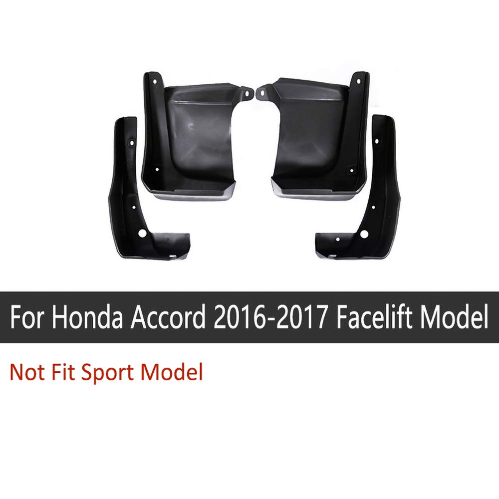 4 PCS Front & Rear Car Mud Flaps for Honda Accord 2016-2017 Facelift Model - Durable Fender Mud Guards Splash Protection Accessories - Perfect for All-Weather Driving & Off-Road Protection