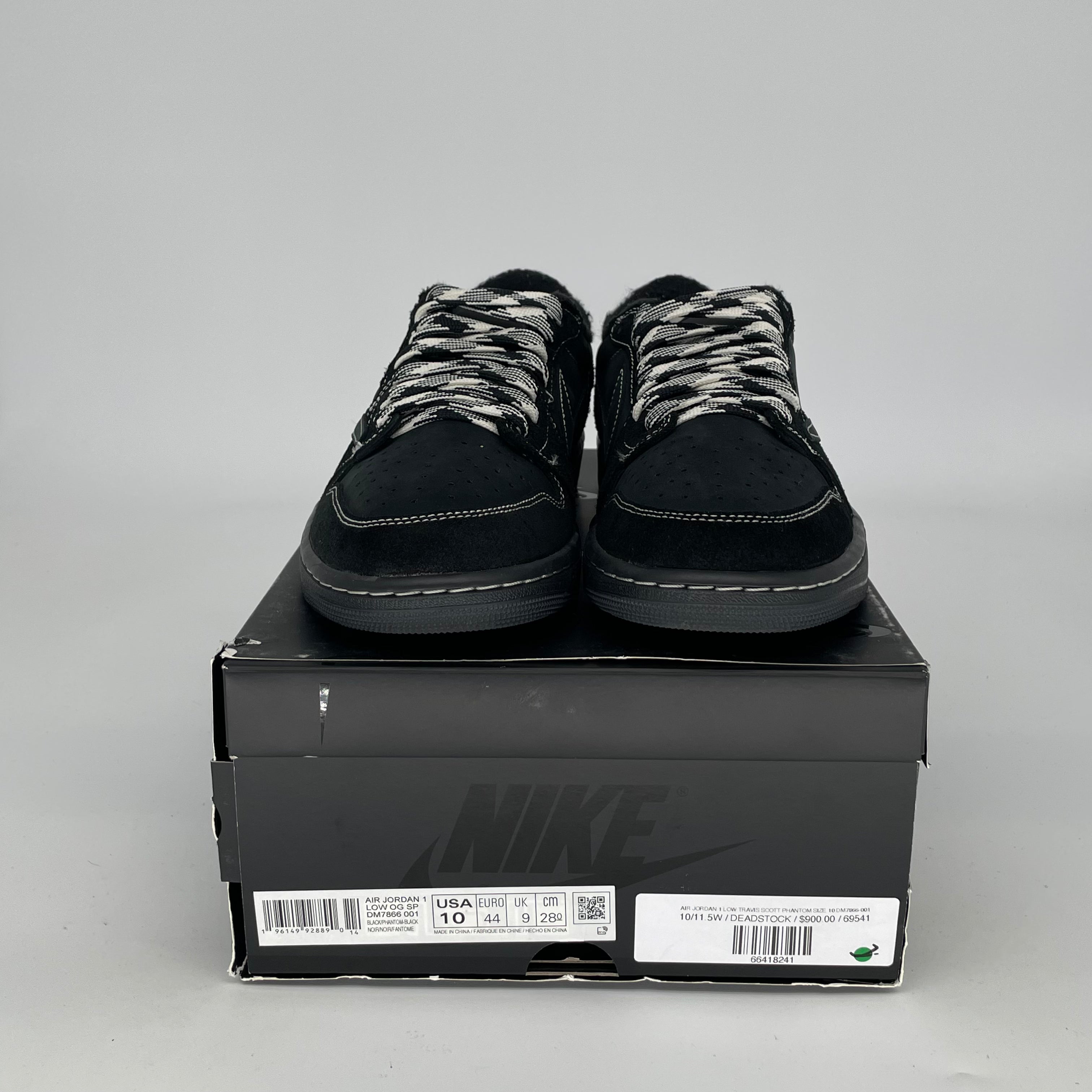 Air Jordan 1 Low Travis Scott Phantom Sneakers - Men's Size 10 & Women's Size 11.5 (DM7866-001) - Perfect for Streetwear & Sneaker Collectors