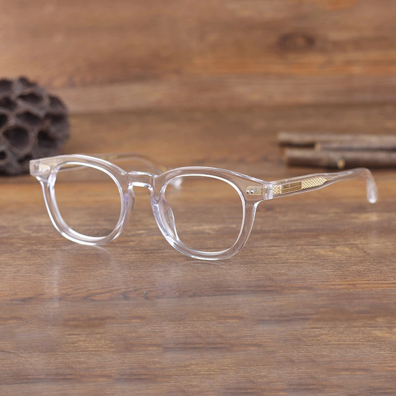 Stylish Unisex Black Acetate Eyeglasses - Round & Square Full Rim Frame 21322 | Perfect for Work, Reading & Fashion Accessories