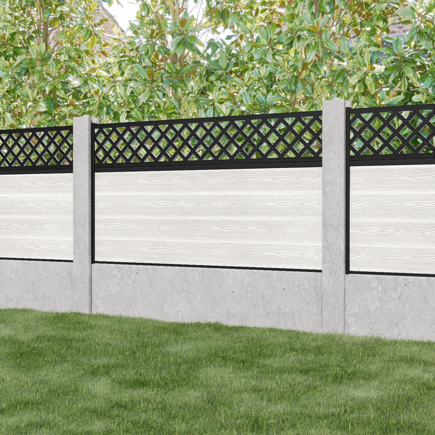 Classic Hive Fence Panel Light Stone - Precast Concrete Fence Screen for Privacy & Security - Perfect for Backyard, Garden, and Property Boundaries