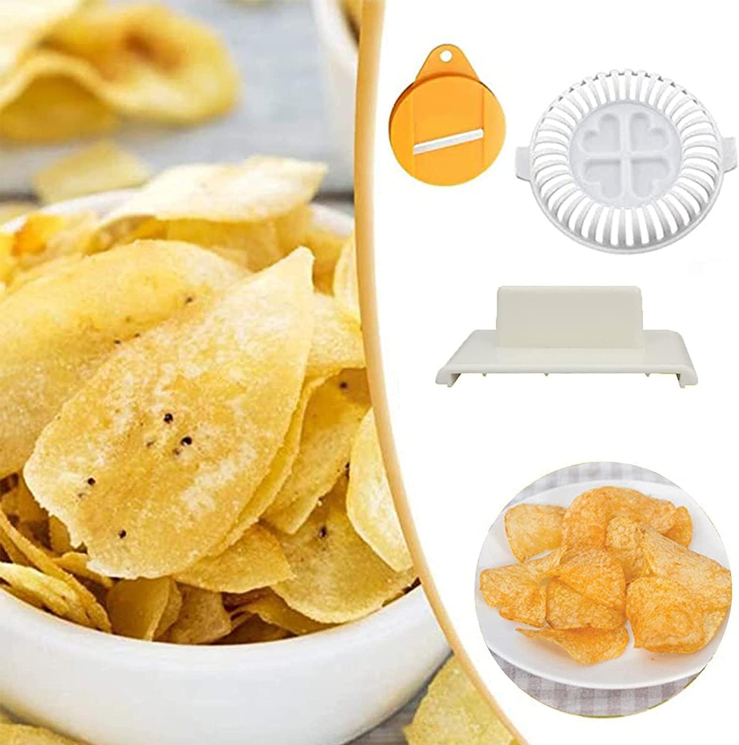 Healthy Microwave Potato Chip Maker Set - Homemade Potato & Vegetable Crisps Tray for Quick Snacks - Perfect for Keto, Vegan & Gluten-Free Diets - Great for Parties, Movie Nights & Healthy Snacking