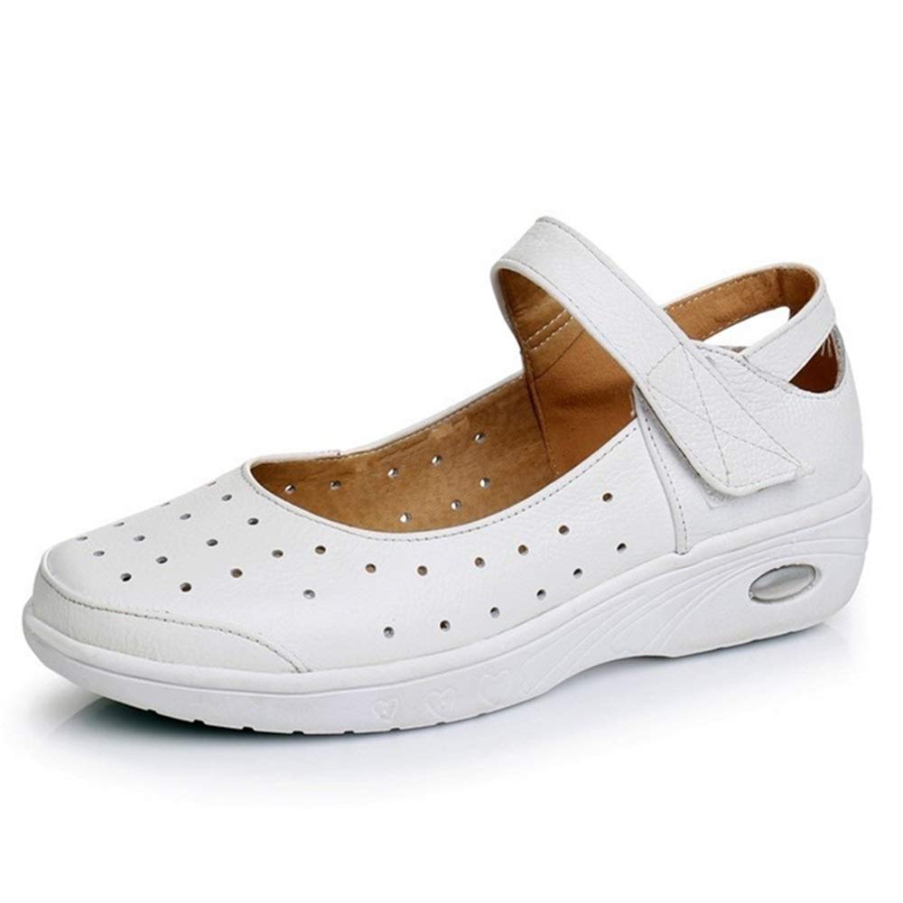 HOOENG Women's Non-Slip Nursing Shoes - Comfortable Slip-On Work Shoes with Soft Soles & Durable Round Toe Design - Perfect for Nurses, Healthcare Workers & Hospital Shifts