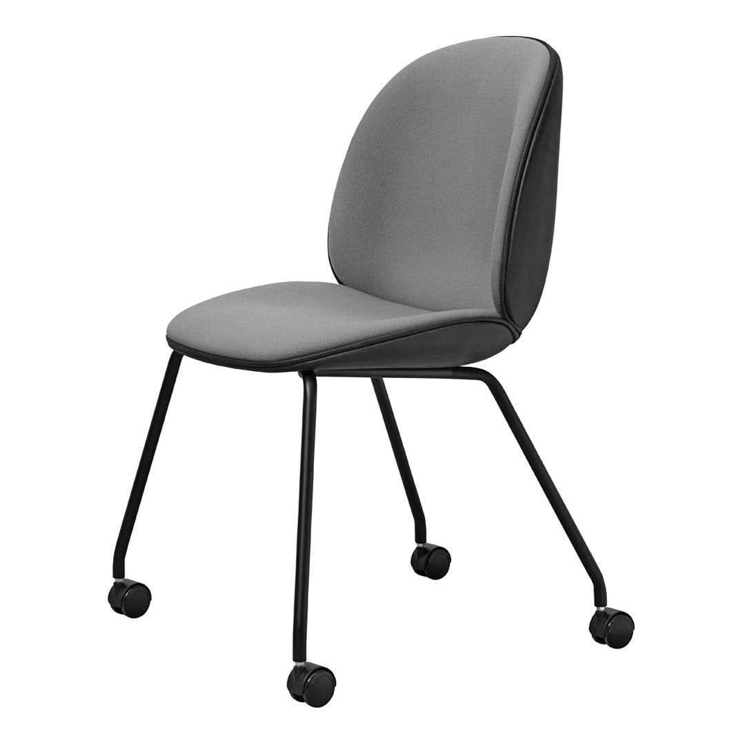Ergonomic Beetle Meeting Chair with 4 Legs & Casters - Front Upholstered Office Chair for Conference Rooms, Home Offices & Workspaces
