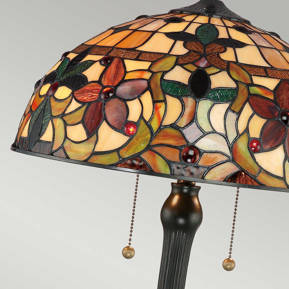 Quoizel Tiffany Kami Table Lamp - Elegant Stained Glass Design for Living Room, Bedroom & Office Decor - Perfect for Home Lighting & Ambiance