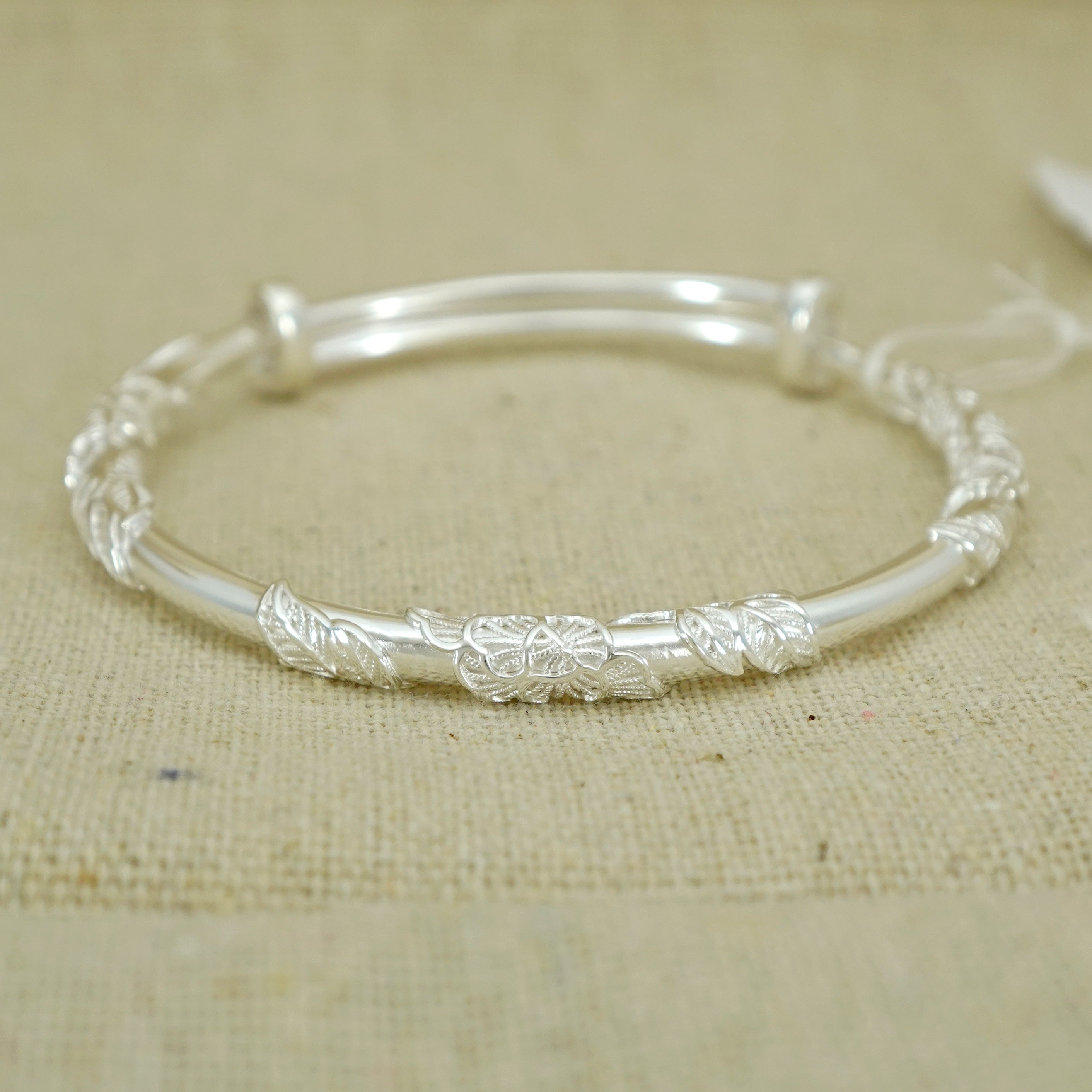 Sterling Silver Bangle Bracelet for Women - Elegant & Dainty Jewelry Gift for Her - Perfect for Weddings, Parties & Everyday Wear