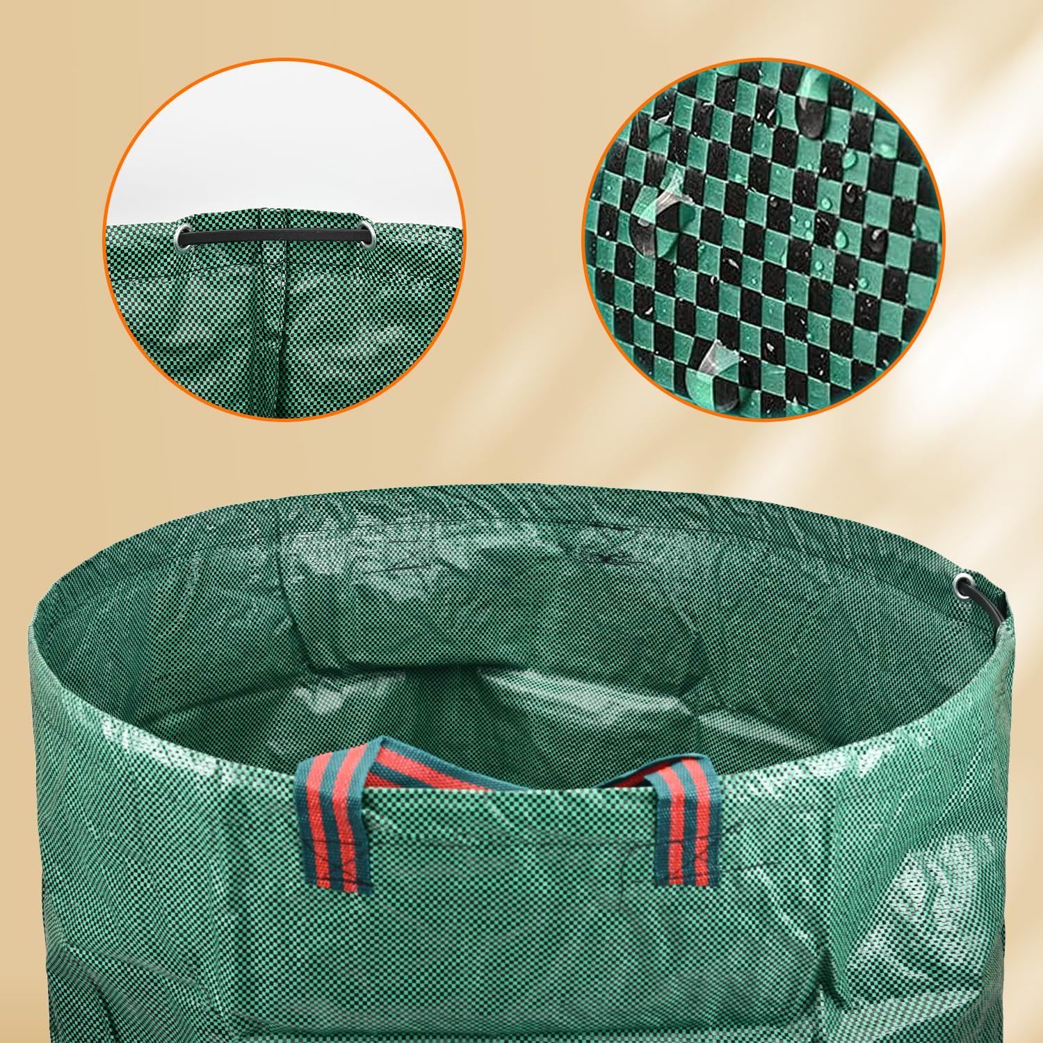 Heavy Duty 72 Gallon Garden Waste Bags - 3 Pack with Handles (30