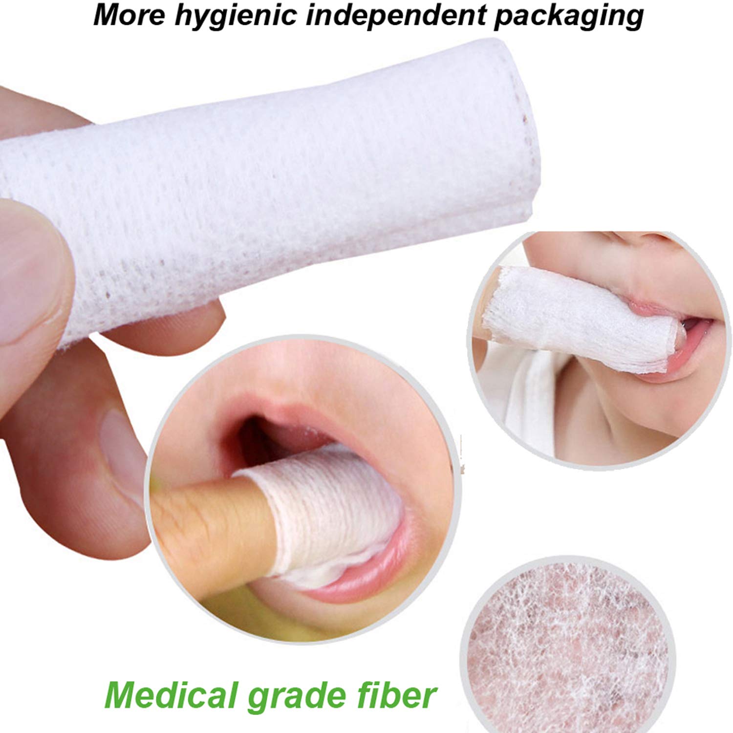 Soft Baby Toothbrush with Gauze - Gentle Infant Finger Toothbrush for Oral Cleaning | Individually Wrapped | Perfect for Newborns & Toddlers at Home or Travel
