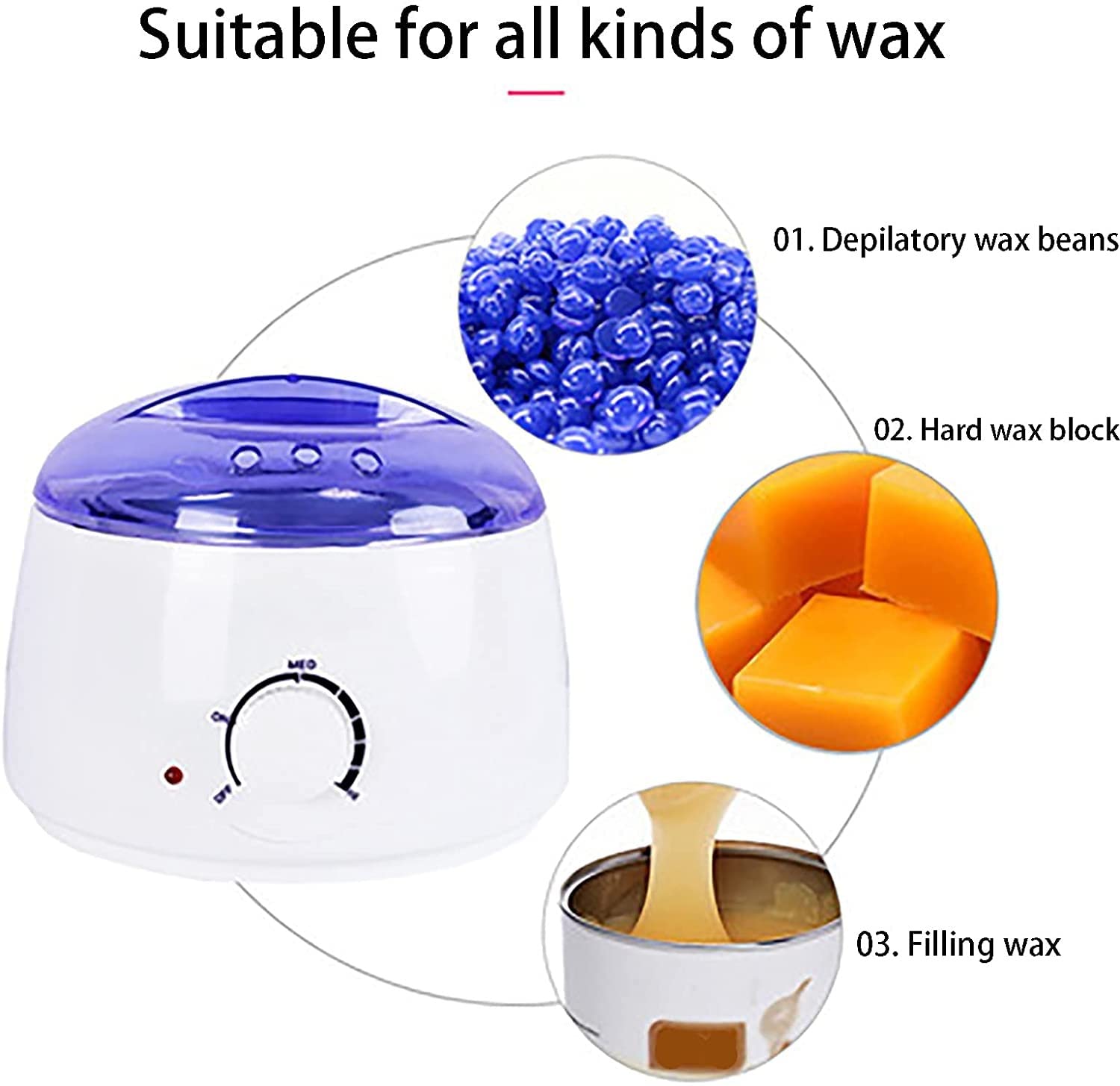 Portable Electric Wax Warmer Kit for Hair Removal - Facial & Body Waxing Heater with Melting Pot for Women, Men & Girls | Home Spa & Self-Waxing Solution (Black) | Perfect for DIY Hair Removal, Smooth Skin Care & At-Home Waxing Treatments