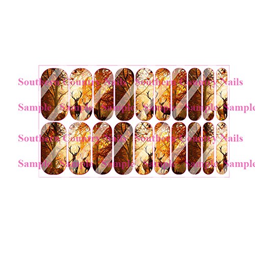 Deer Full Nail Decals - 20PCS Nail Art Wraps Stickers for Women, DIY Manicure Designs, Easy to Apply Waterproof Nail Stickers - Perfect for Parties, Weddings, Holidays & Everyday Nail Art