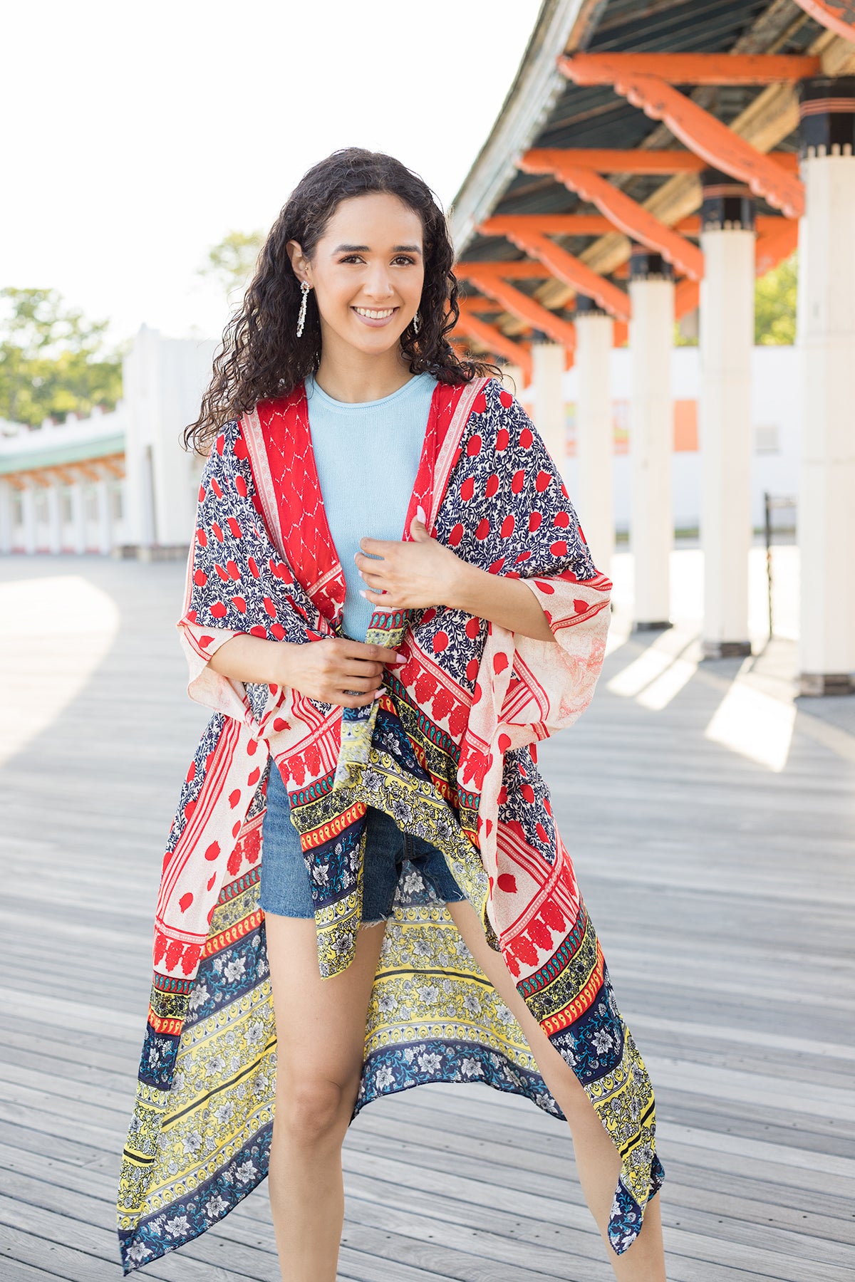 Stylish Tropical Print Kimono Cover Up - Lightweight Beachwear for Women - Perfect for Poolside, Vacation & Summer Outfits