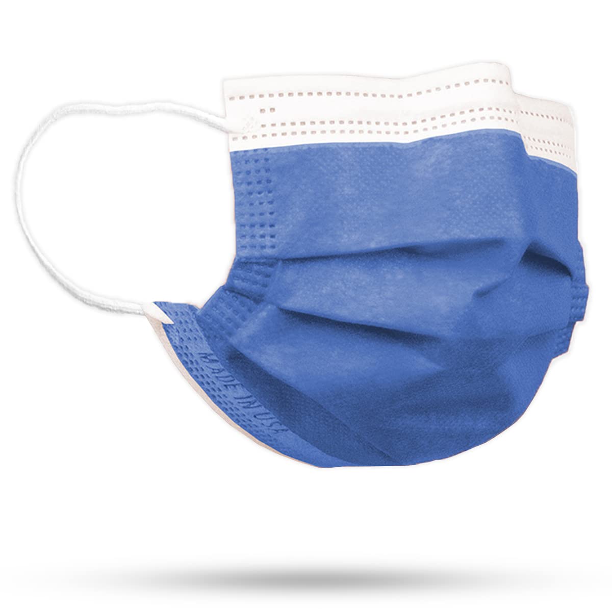 4-Ply Breathable Disposable Face Masks - Made in USA - Comfortable Elastic Ear Loops - Multiple Colors (500 Pack, Denim Blue) - Perfect for Daily Use, Travel, Work & School Protection