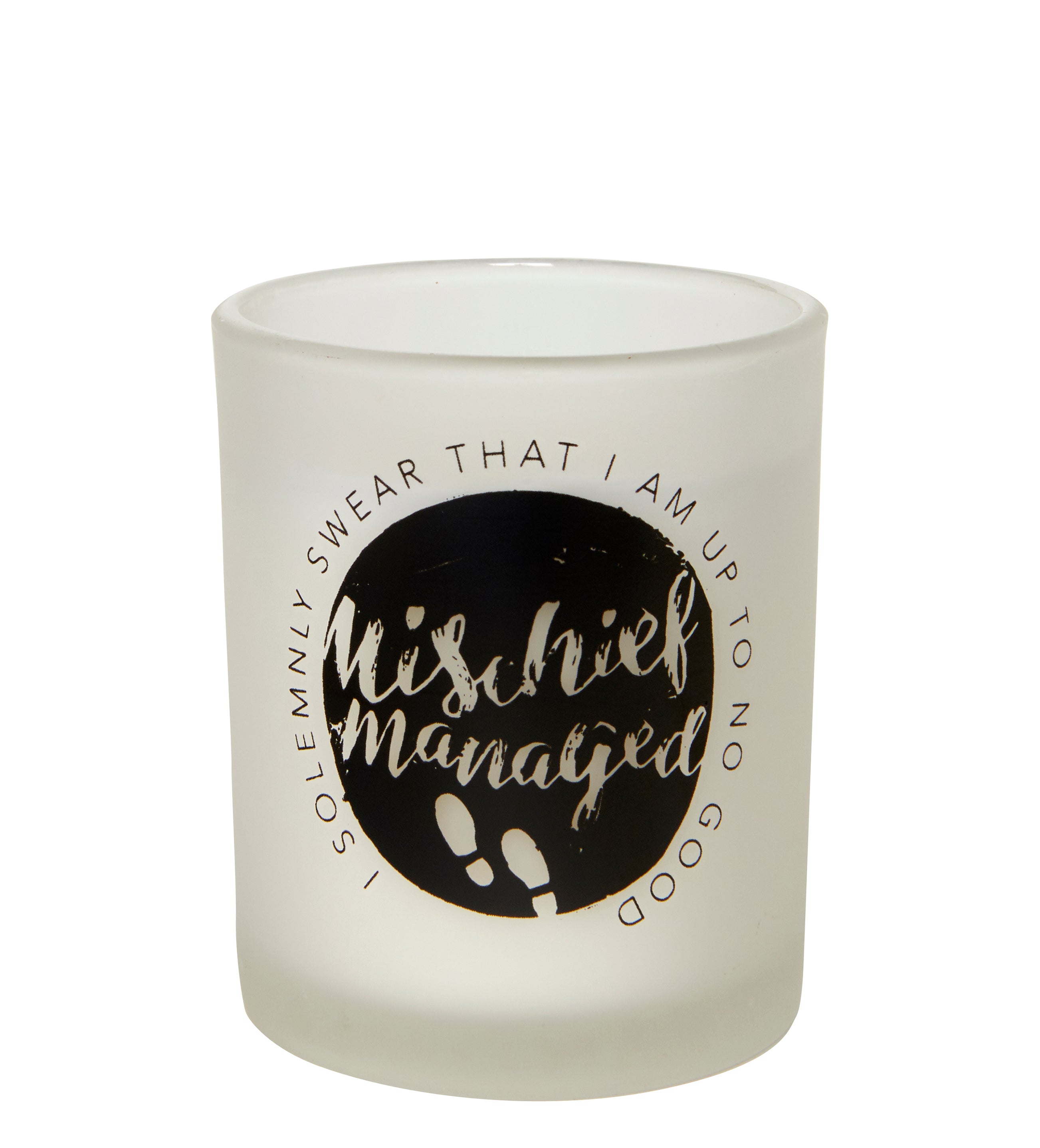 Harry Potter Mischief Managed Glass Votive Candle Holder - Collectible Decor for Home, Party & Gift - Perfect for Harry Potter Themed Events, Weddings & Cozy Nights