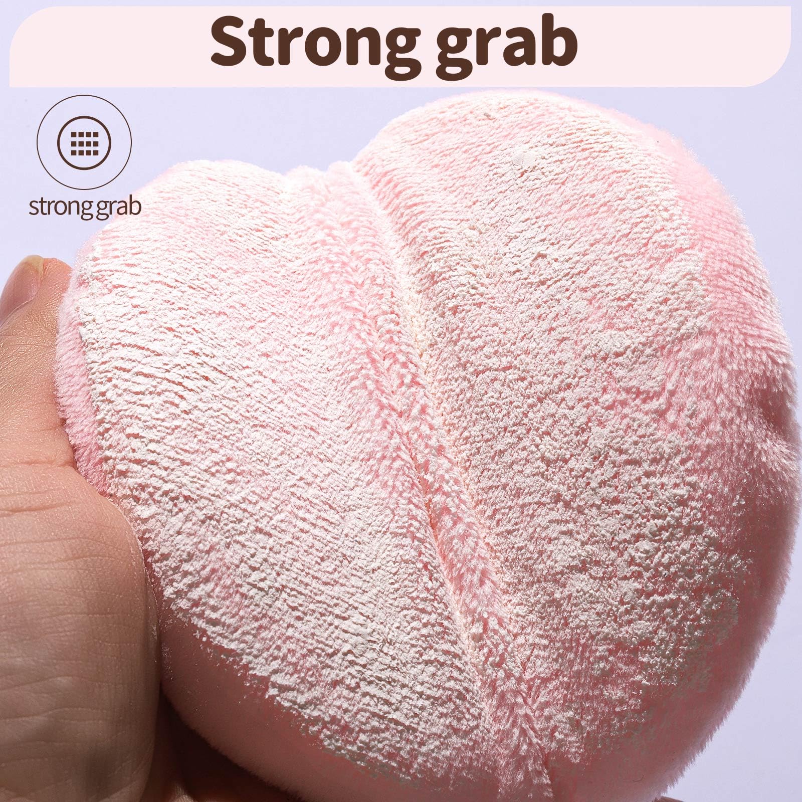 Teenitor 2Pcs Large Soft Pink Powder Puff (4.13 Inch) for Body Powder Application - Perfect for Makeup, Baby Powder & Loose Powder Application at Home or Travel