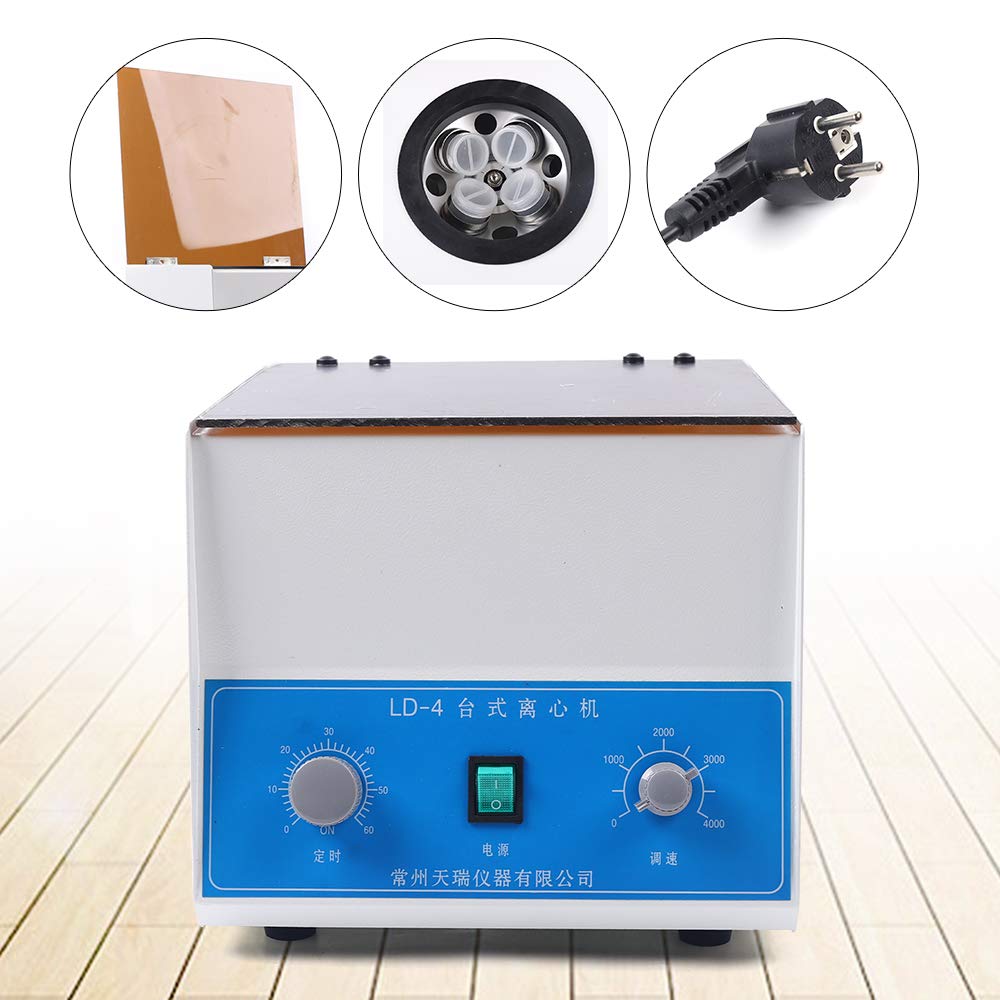 LD-4 Electric Lab Benchtop Centrifuge - 4000RPM, 4x100ml Capacity with Timer & Speed Control - Ideal for Blood Sample Separation, DNA/RNA Extraction, and Laboratory Research