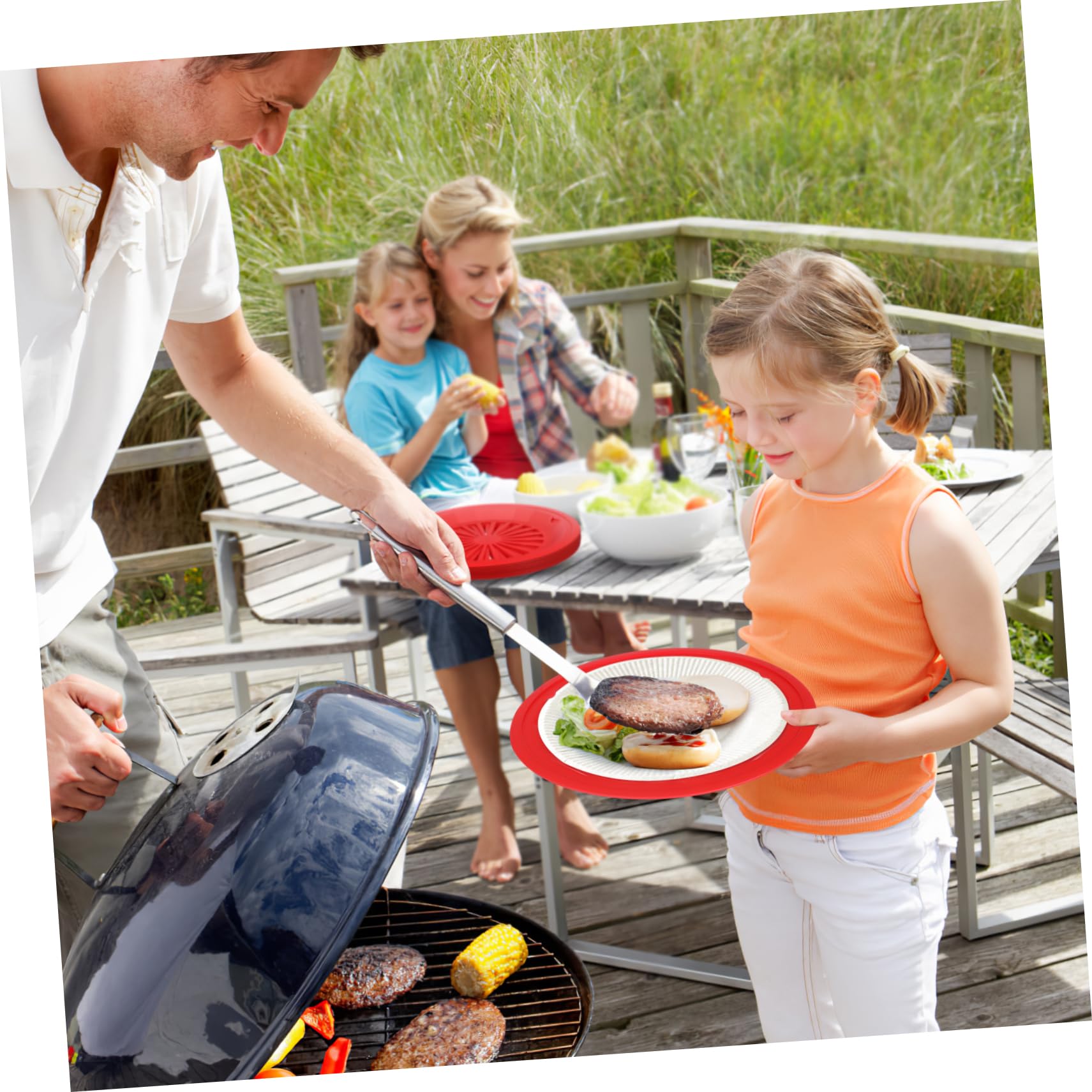 10-Piece Grill Plate Set - Durable BBQ Tray & Lightweight Plate Holder for Outdoor Picnics, Camping & Backyard Parties - Reusable BBQ Accessories & Paper Plate Holders - Perfect for Grilling, Tailgating & Family Gatherings