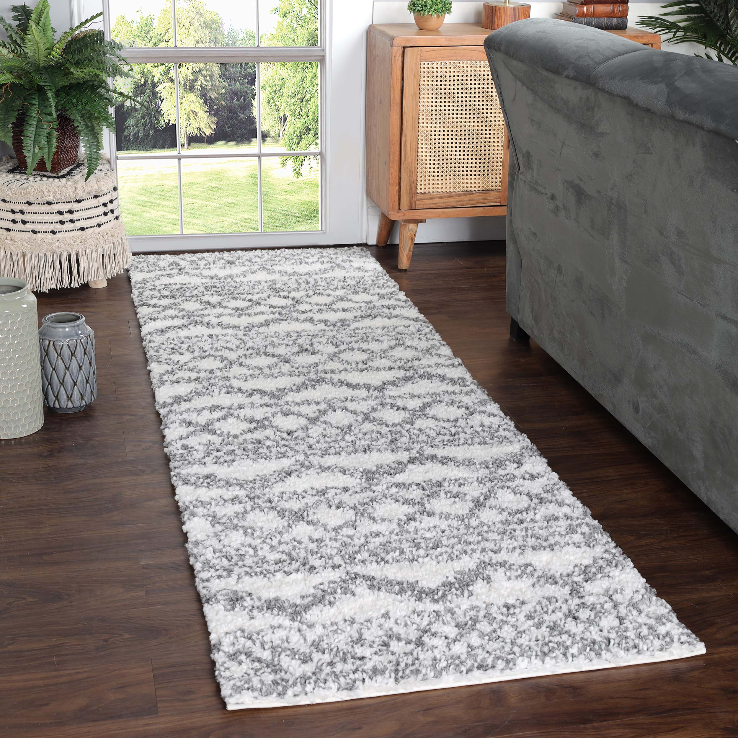 Bohemian Shag Area Rug - Soft Plush Geometric Design for Living Room, Bedroom & Nursery | Stylish & Cozy Home Decor