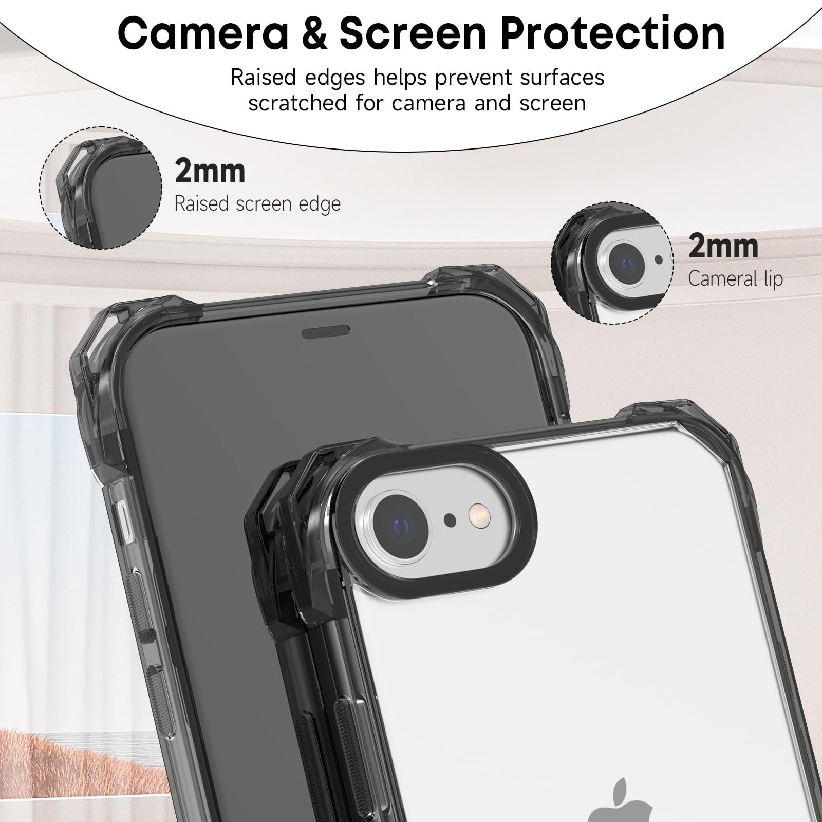 Transparent Clear Crossbody Strap Phone Case for iPhone SE 2022/SE 2020/7/8 - Lanyard Neck Cord Strap Cover - Perfect for Travel, Shopping & Hands-Free Use