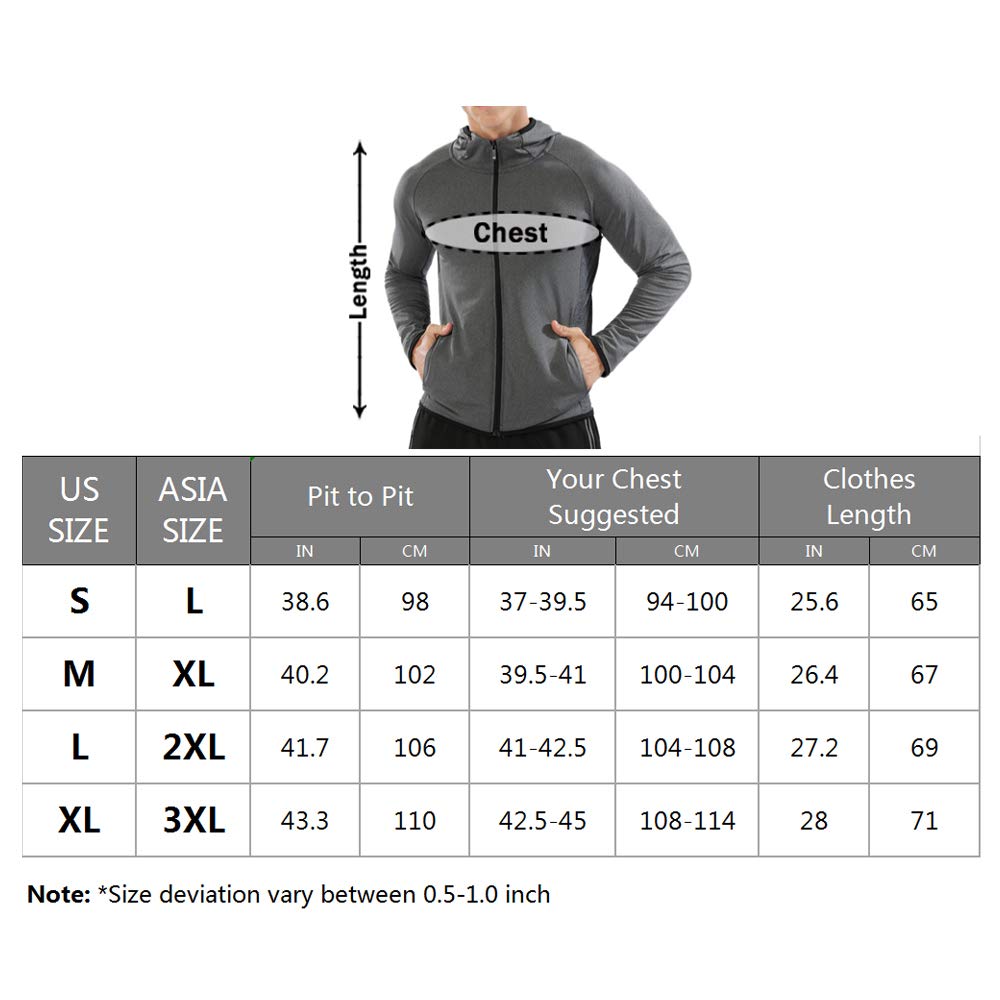 Men's Zipper Running Hoodie - Lightweight Sport Jacket for Fitness & Gym - Breathable Workout Top for Jogging, Training & Outdoor Activities