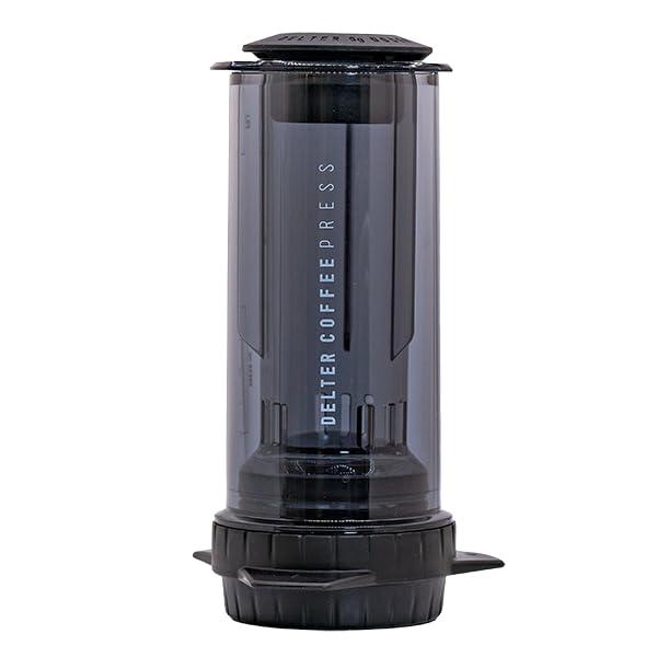 Delter Coffee Press Smoked Grey Edition - Premium French Press with Metal Filter for Rich, Smooth Coffee | Perfect for Home Brewing, Camping & Gifts