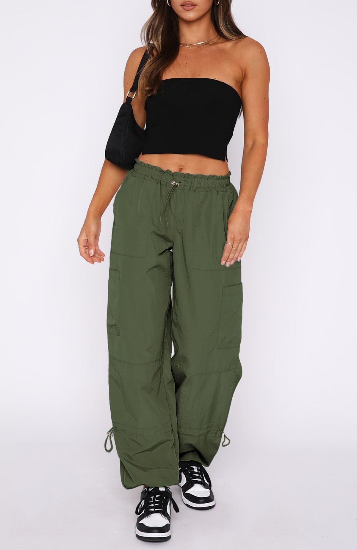 Women's Cargo Pants - Baggy Parachute Pants for Casual Wear, Y2K Fashion, Rave & Festival Outfits | Perfect for Street Style, Concerts & Outdoor Adventures