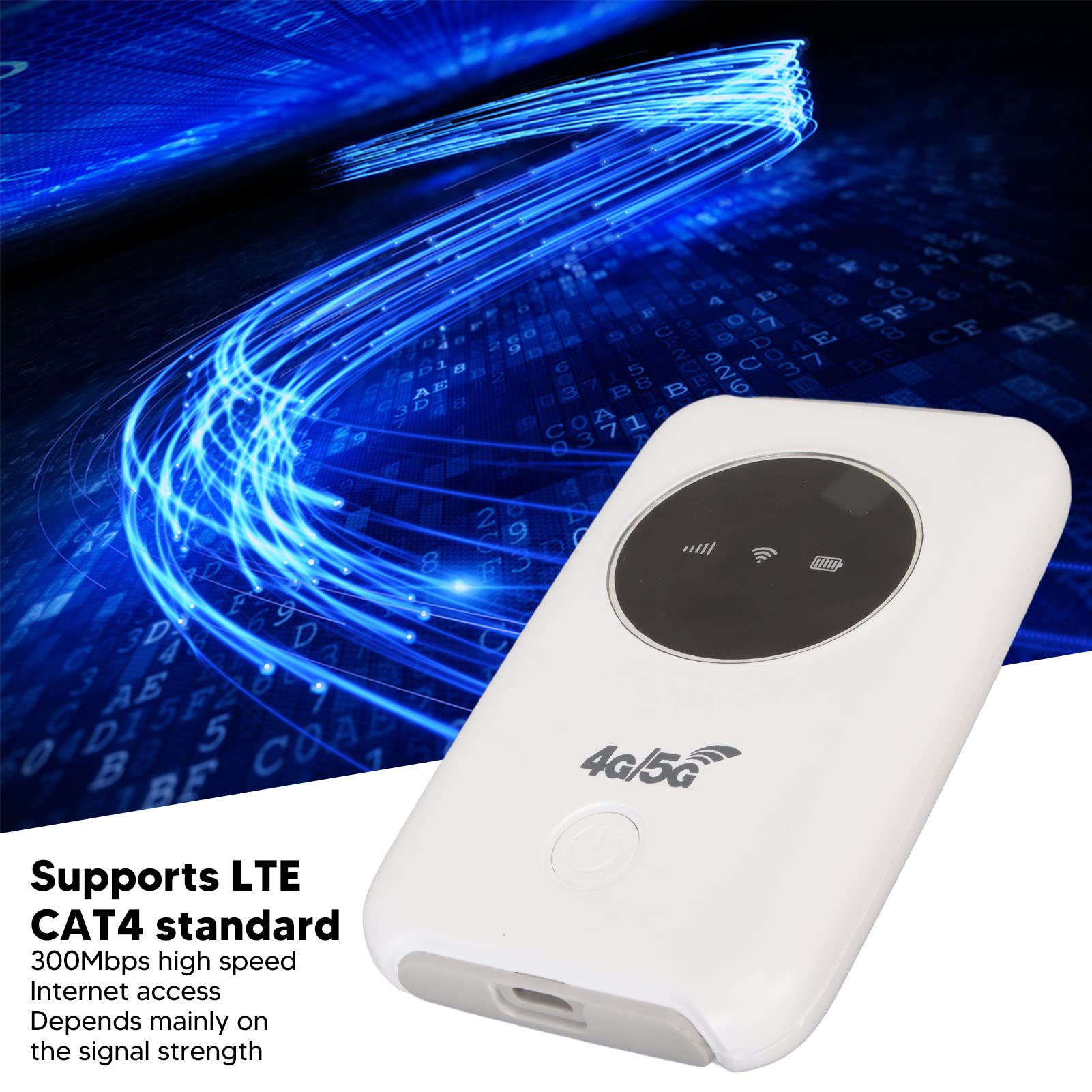 Ciciglow 4G LTE Unlocked Portable WiFi Hotspot Router - 300Mbps High Speed, 3200mAh Battery, SIM Card Slot - Perfect for Travel, Remote Work & Outdoor Internet Access