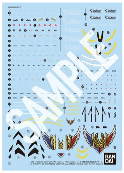 Bandai Macross Delta HG 1/100 YF-29 Durandal Valkyrie Model Kit with Waterslide Decals - Perfect for Anime Collectors & Mecha Model Builders (Maximilian Genius Version)