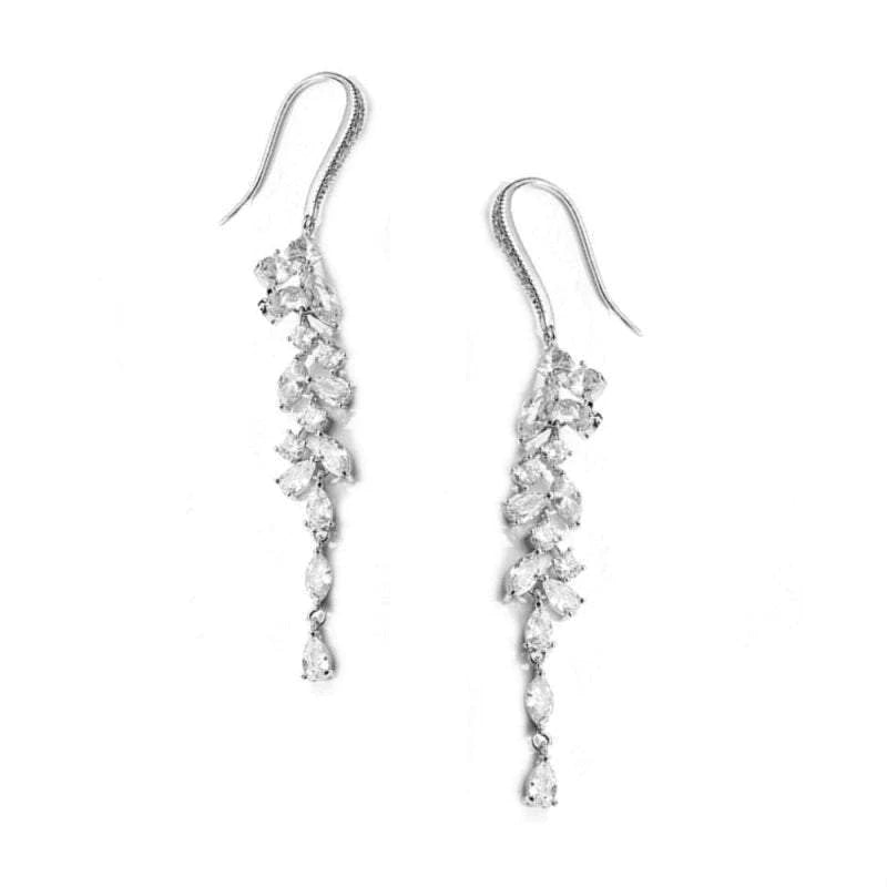 Elegant Crystal Drop Wedding Earrings for Brides - 7461 | Perfect for Bridal Shower, Ceremony & Reception