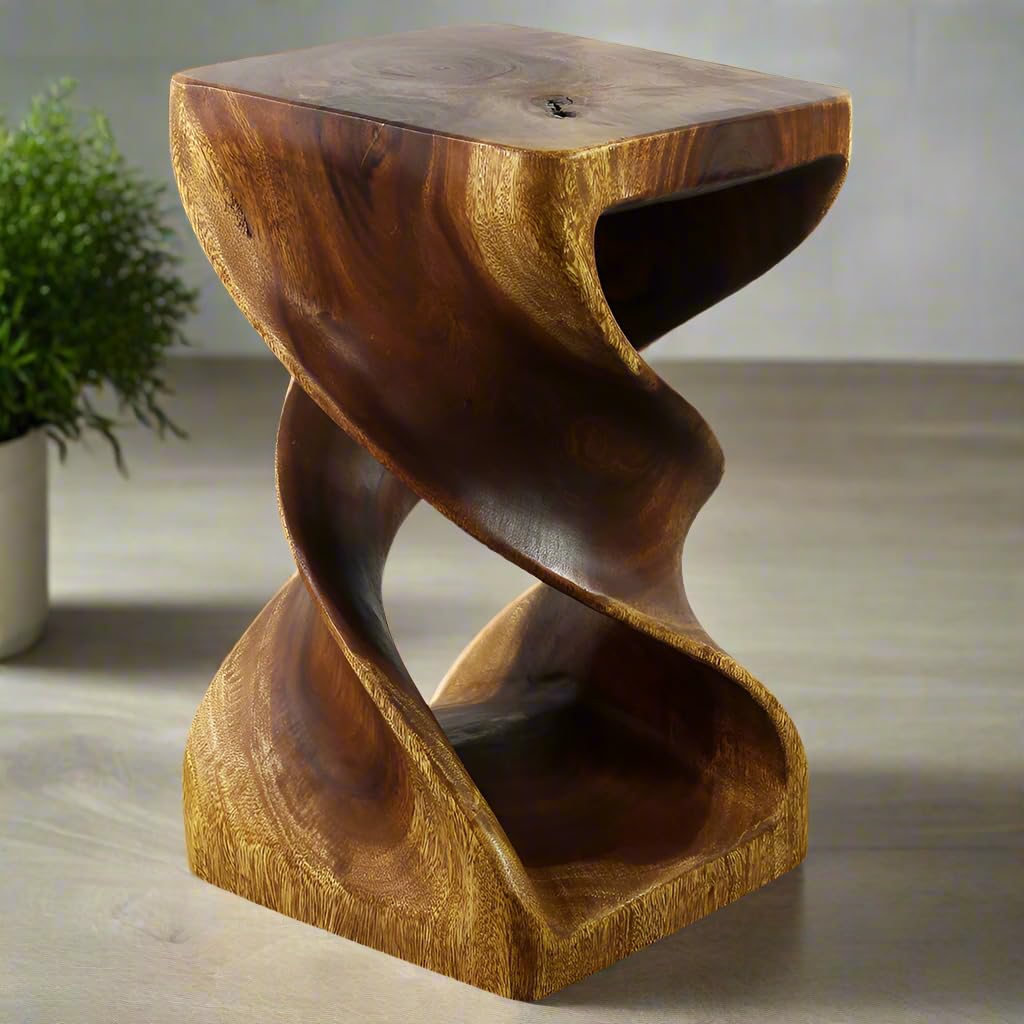 Haussmann Wood Double Twist Stool Table - 12