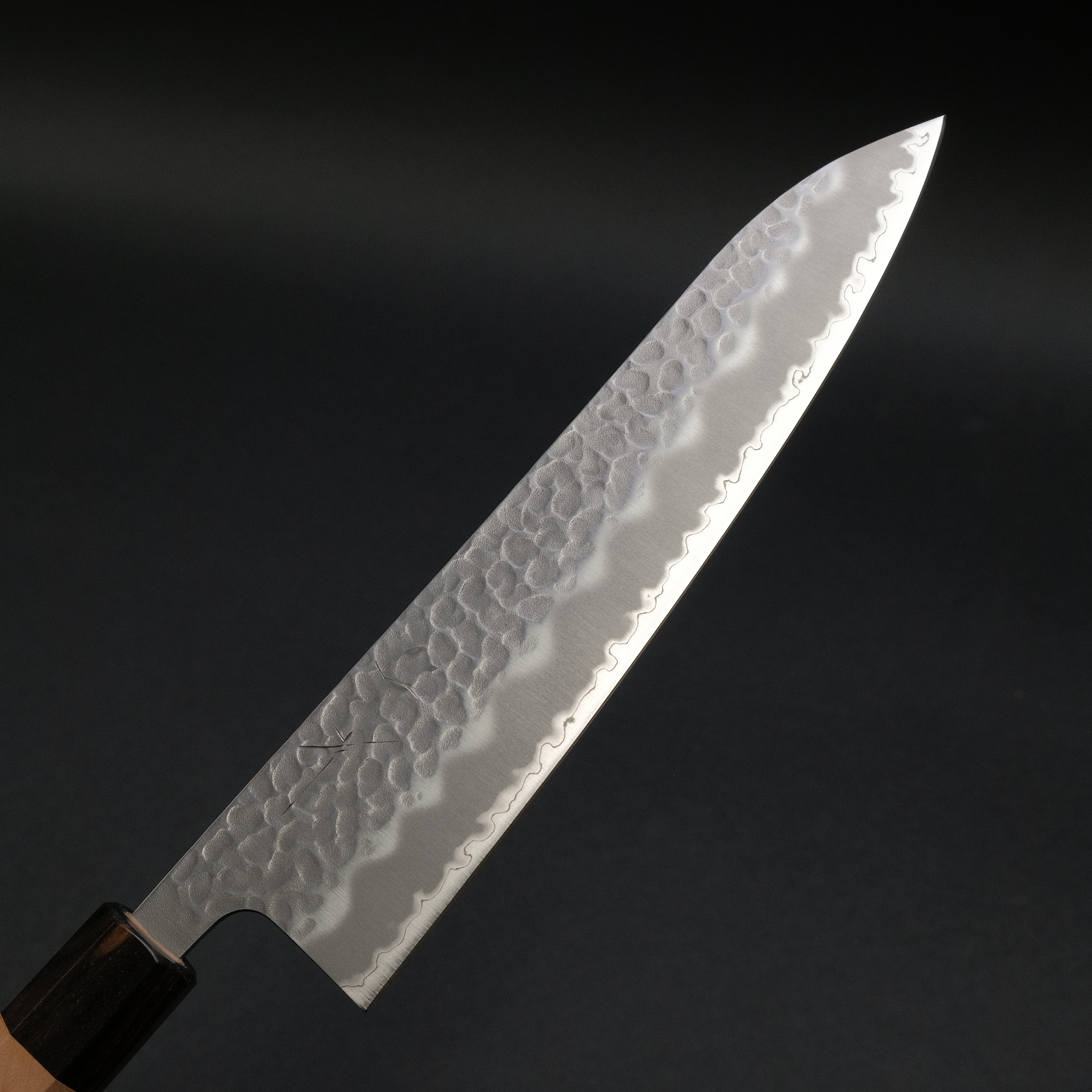 Hitohira Futana SB Migaki Tsuchime Gyuto 210mm Japanese Chef Knife with Cherry Wood Handle – Perfect for Sushi, Sashimi, and Precision Meat Cutting