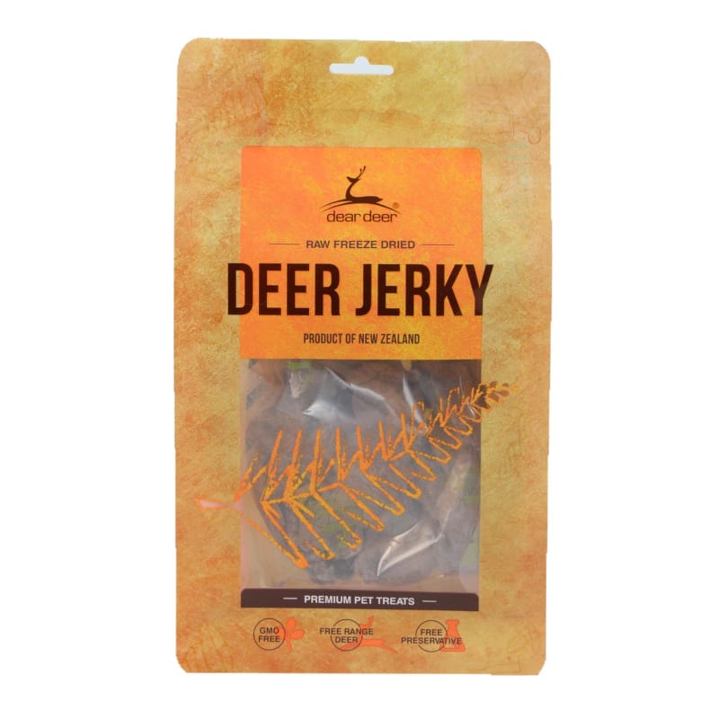 Dear Deer Jerky Freeze Dried Dog & Cat Treats - 40g Natural Protein Snacks for Pets - Perfect for Training, Rewards & Outdoor Adventures