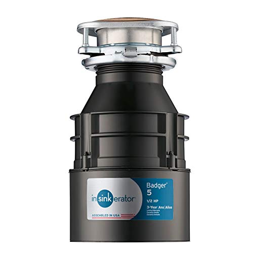 InSinkErator Badger 5 Garbage Disposal - 1/2 HP Continuous Feed Kitchen Waste Disposer - Perfect for Home Kitchens & Sustainable Food Waste Management