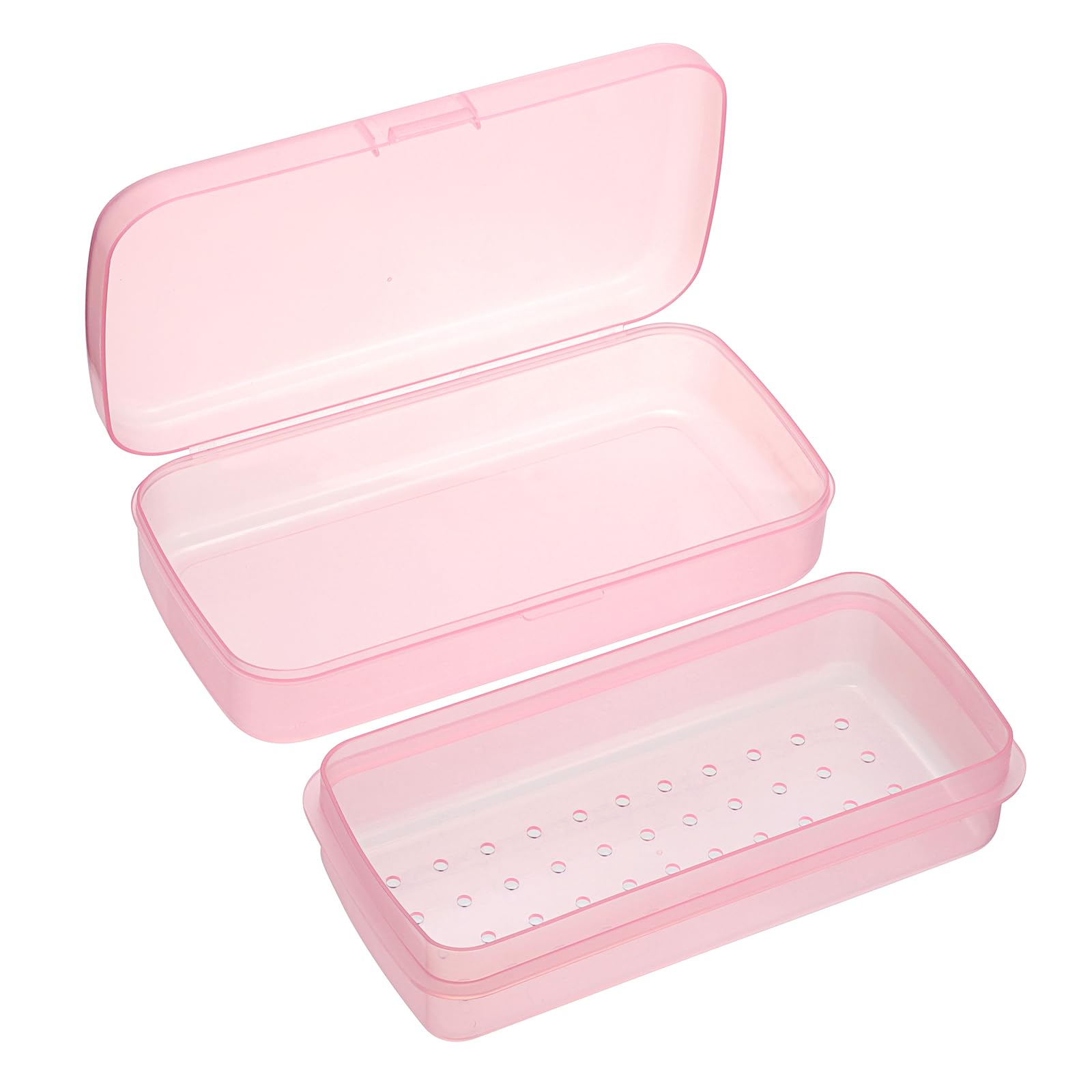 JUXYES Plastic Sterilizing Tray for Nail Art Tools - Portable UV Sterilizer Tray with Strainer & Transparent Storage Box for Tweezers, Manicure Accessories | Salon & Home Nail Care Organization Solution