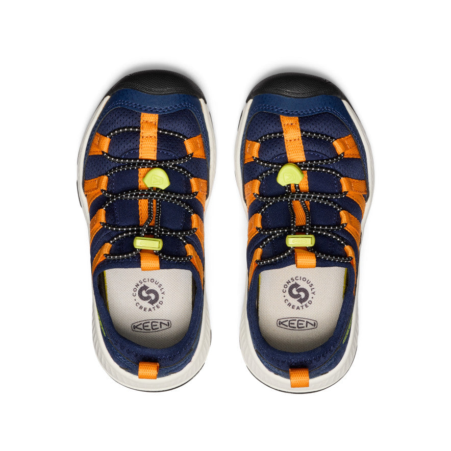 Motozoa Kids' Sneakers for Boys & Girls - Navy Blue & Bright Marigold Color | Lightweight Comfortable School Shoes for Running, Playground & Daily Wear