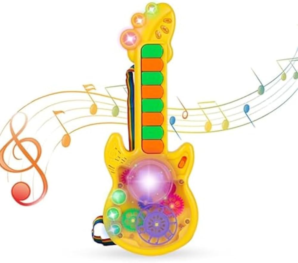 Kridha Battery-Powered Musical Guitar Toy with LED Lights - Multicolor | Fun Electronic Instrument for Kids, Birthday Gifts & Early Music Education