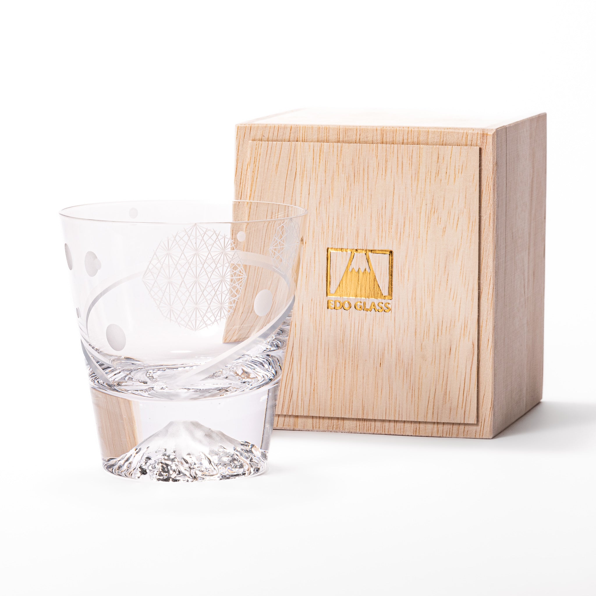 Tajima Mount Fuji Glowing Rocks Glass - Japanese Whiskey Tumbler with LED Base for Cocktails, Barware & Home Decor - Perfect for Parties, Gifts & Nightlight
