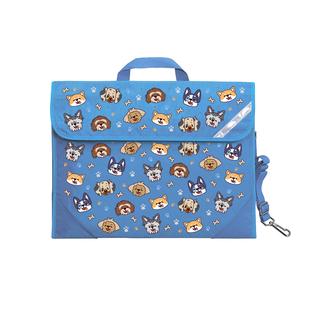 Puppy Pals Safety Library Bag - Durable Book Tote for Kids with Adjustable Straps - Perfect for School, Library, and Travel