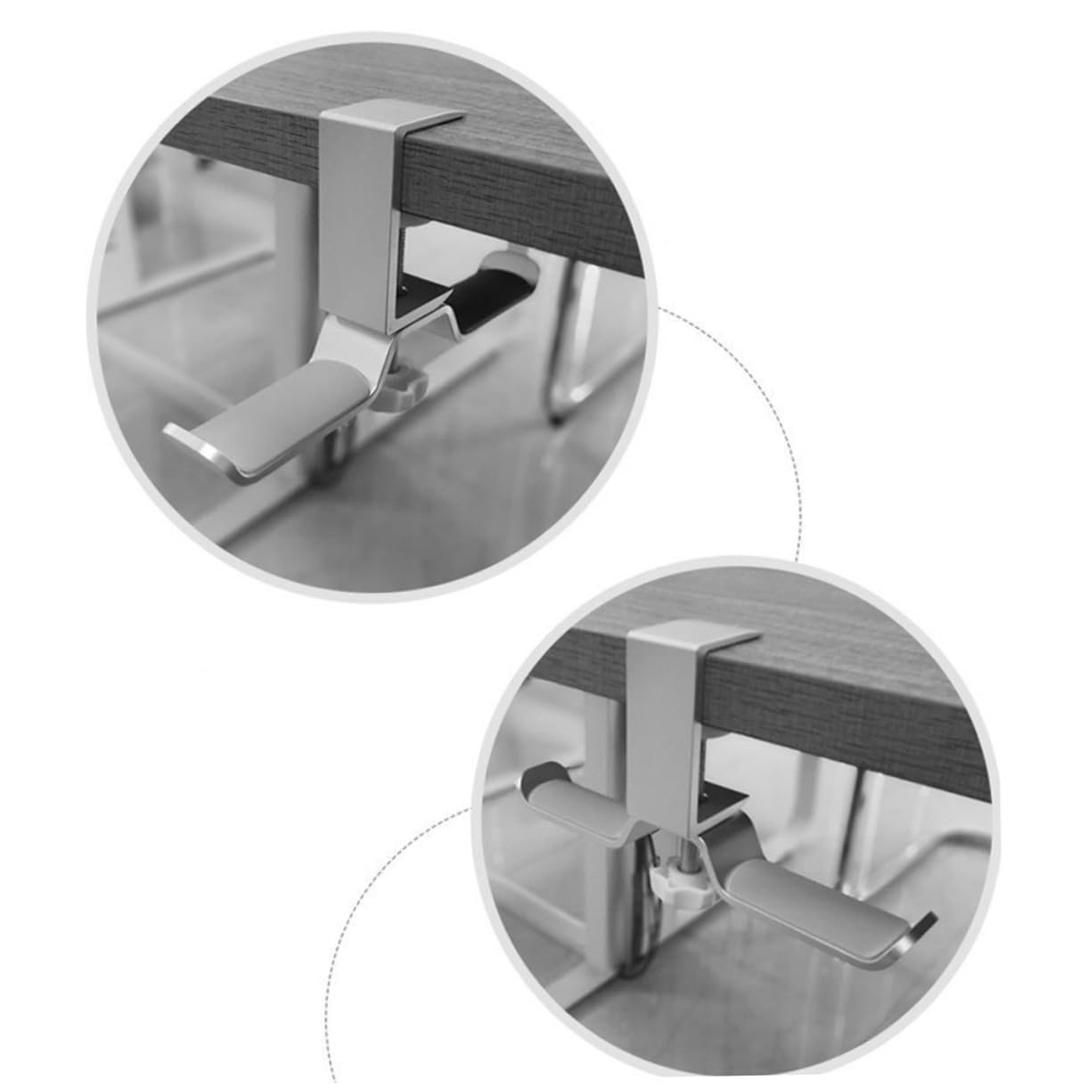 ORFOFE Aluminum Alloy Headphone Stand - Dual Headset Holder with Sturdy Base, Space-Saving Headphone Mount Organizer Rack (Silver) - Perfect for Gaming Setups, Home Office & Studio Use