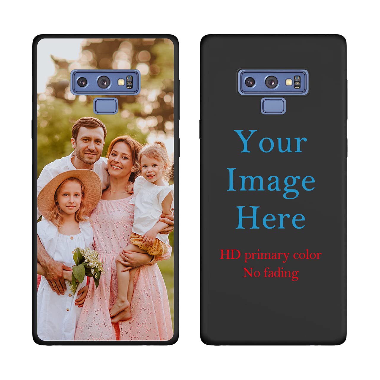 Custom Samsung Galaxy Note9 Phone Case - Personalized Photo & Text Name - Anti-Scratch Shock-Resistant Soft TPU Protective Cover (Black) - Perfect for Everyday Use, Travel & Gift Giving