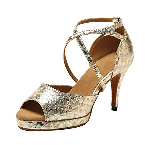 DKZSYIM Women's Latin Dance Shoes - Professional Ballroom Salsa Tango Practice Shoes for Women (Model YCL391) - Perfect for Dance Classes, Performances & Social Dancing