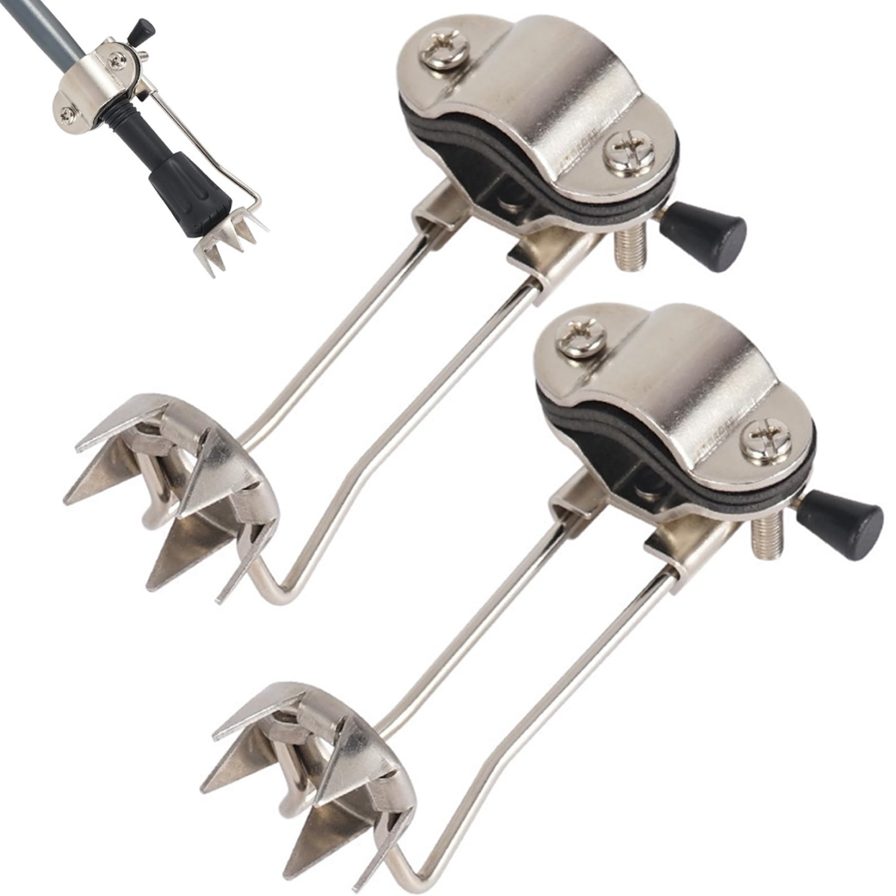 2PCS Stainless Steel 5-Prong Non-Slip Ice Tips for Canes - Universal Cane Ice Tip Attachment for Winter Snow Safety - Perfect for Walking on Ice, Snowy Pavements & Slippery Surfaces
