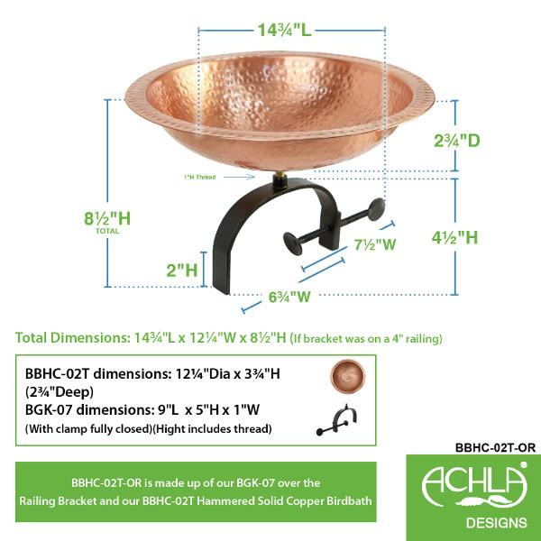 Handmade Hammered Solid Copper Birdbath Bowl - Outdoor Garden Decor for Birds - Perfect for Backyard, Patio, and Wildlife Habitat