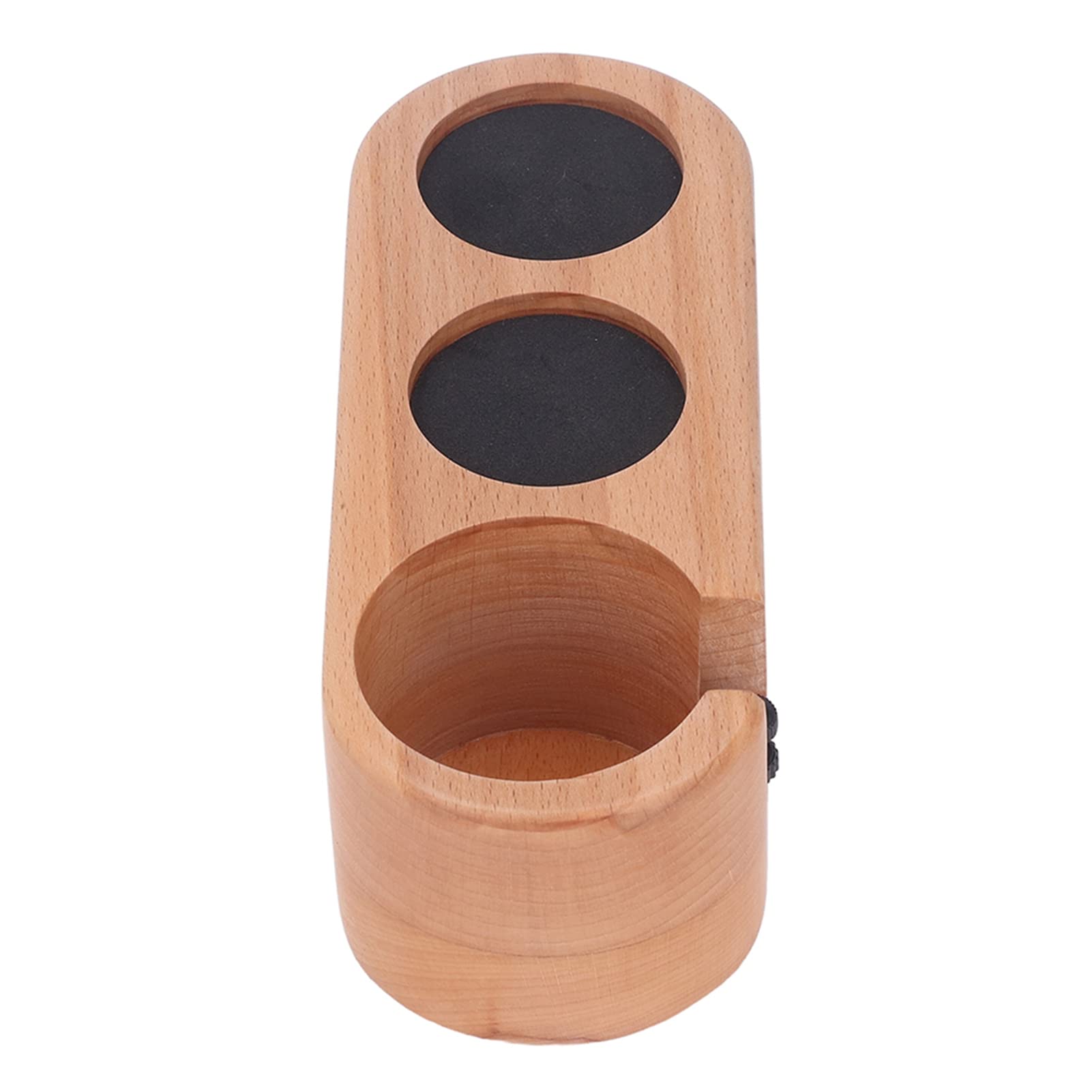 Premium Coffee Filter Tamper Holder - Non-Slip Beech Wood Tamper Station with Secure 3-Hole Card Slot Design for Espresso Machines | Perfect for Home Baristas & Coffee Shops