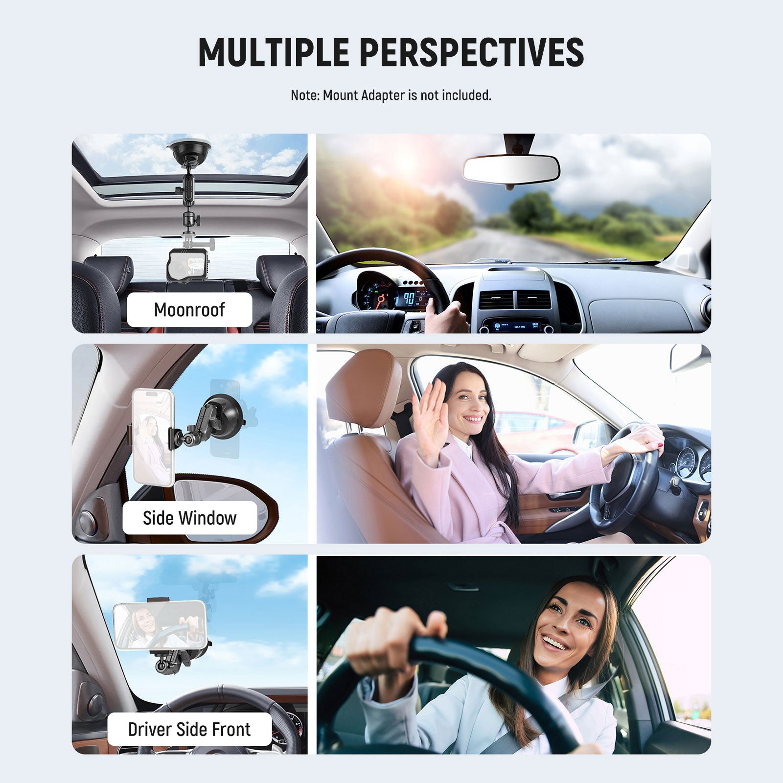 Neewer CA029 Suction Cup Mount for GoPro - Universal Car Window Suction Cup Camera Mount for Action Cameras, Smartphones - Perfect for Vlogging, Travel, Sports & Adventure Recording