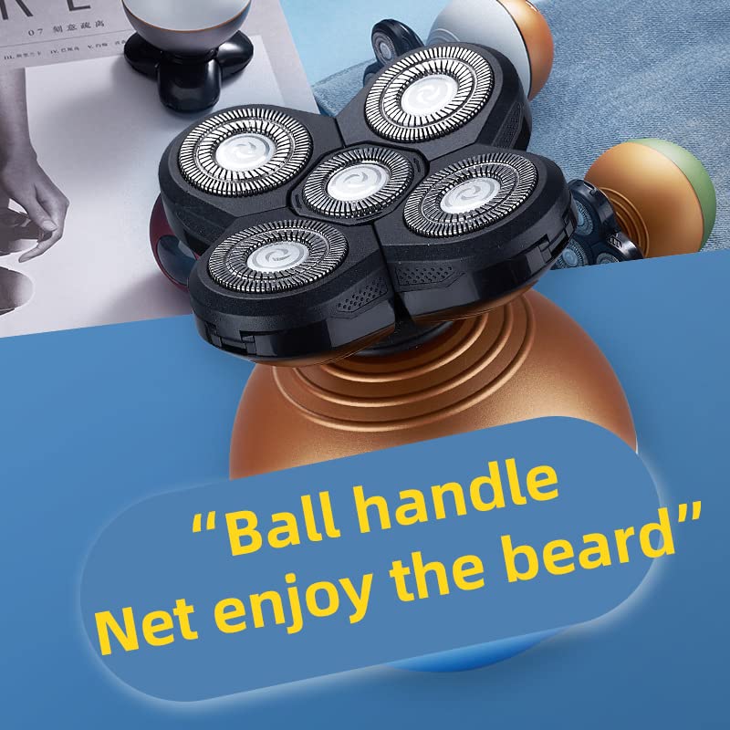 Electric Head Shaver for Bald Men - USB Rechargeable 3-Blade Shaving Machine with LED Display, Beard Trimmer & Facial Shaver - Perfect for Travel, Gym & Daily Grooming (3 Head)