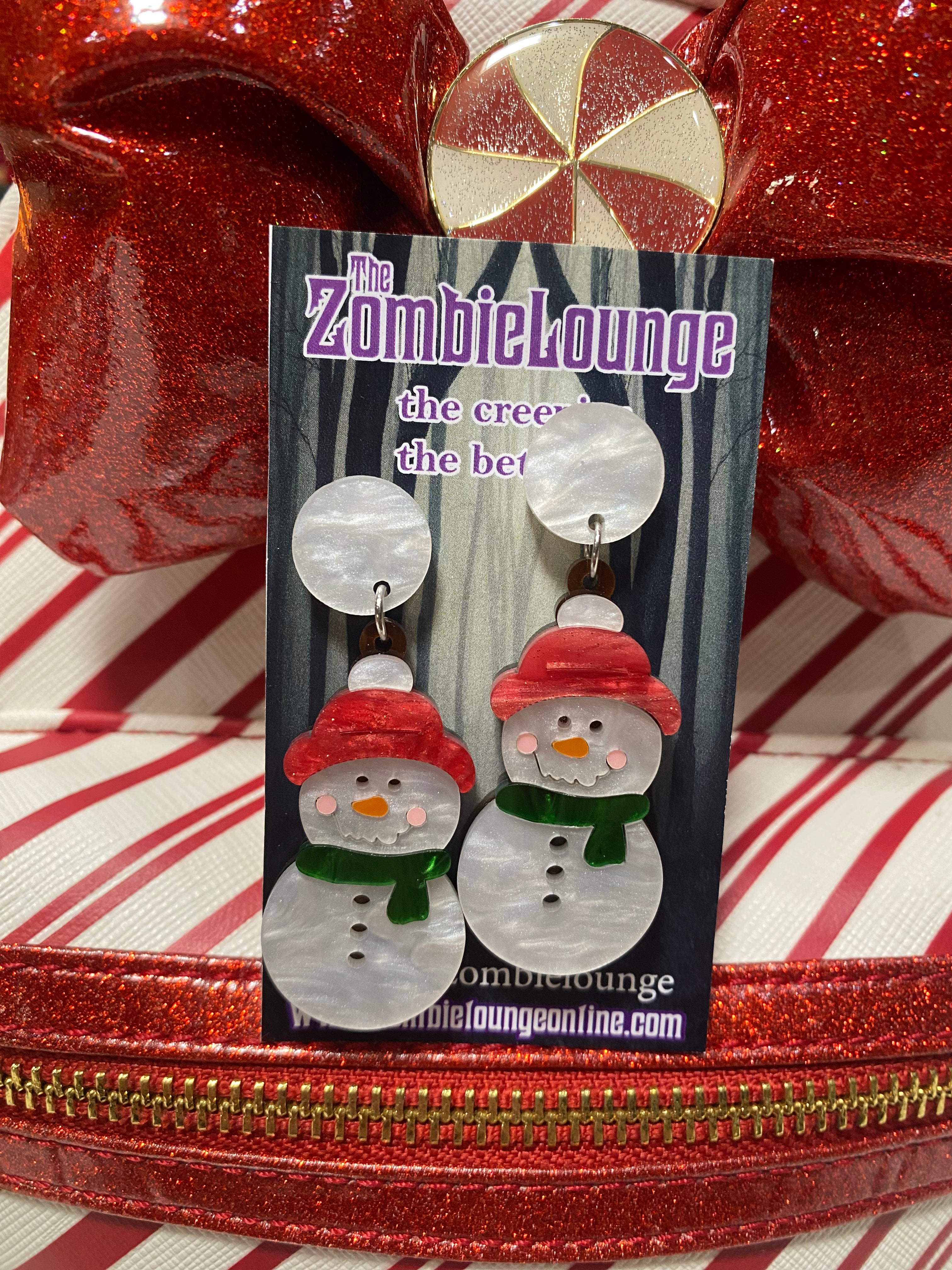 Snowman Hanging Earrings - Cute Winter Holiday Dangle Earrings for Women | Christmas Party Accessories & Gift Ideas