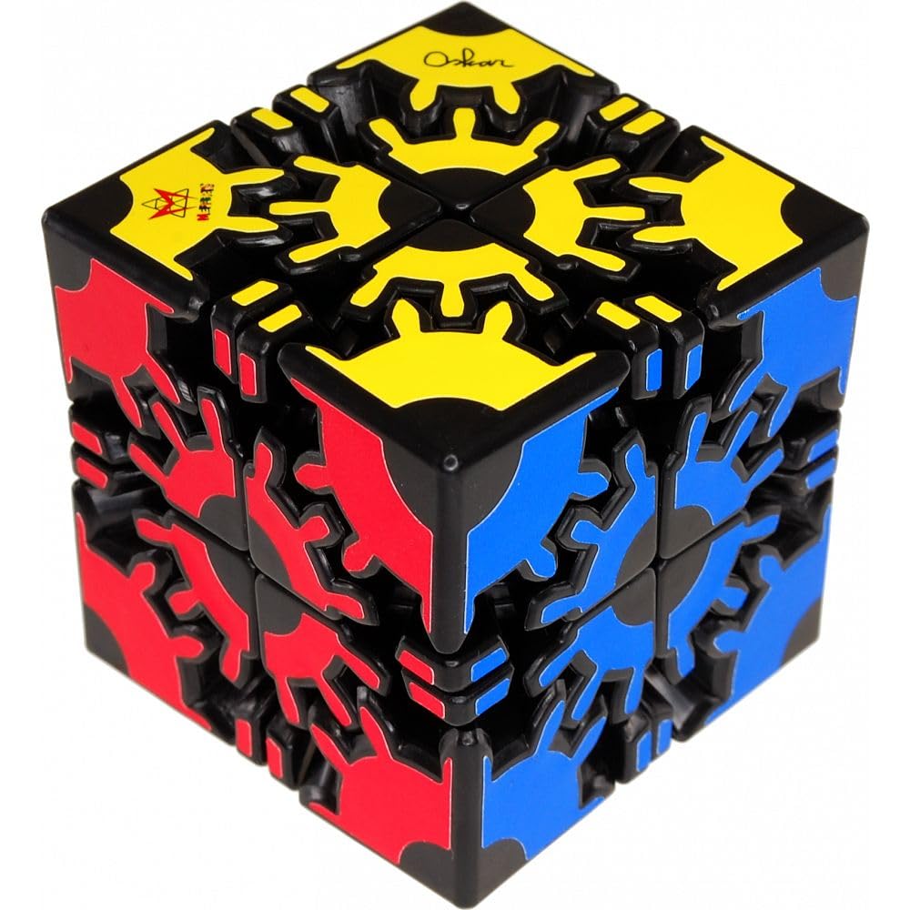 Meffert's David's Gear Cube Puzzle - Black Body Twist Speed Cube for Adults & Kids - Perfect for Brain Training, Stress Relief & STEM Learning