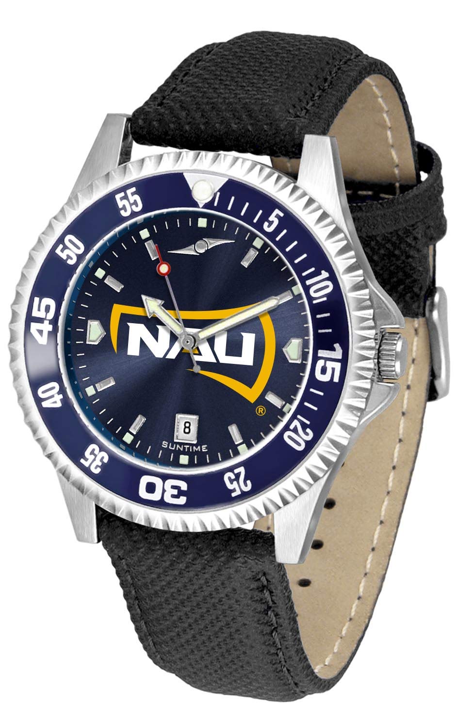 Sun Time Northern Arizona Lumberjacks Men's Sports Watch with Leather Strap & AnoChrome Dial - Perfect for College Games, Outdoor Activities and Team Spirit Events
