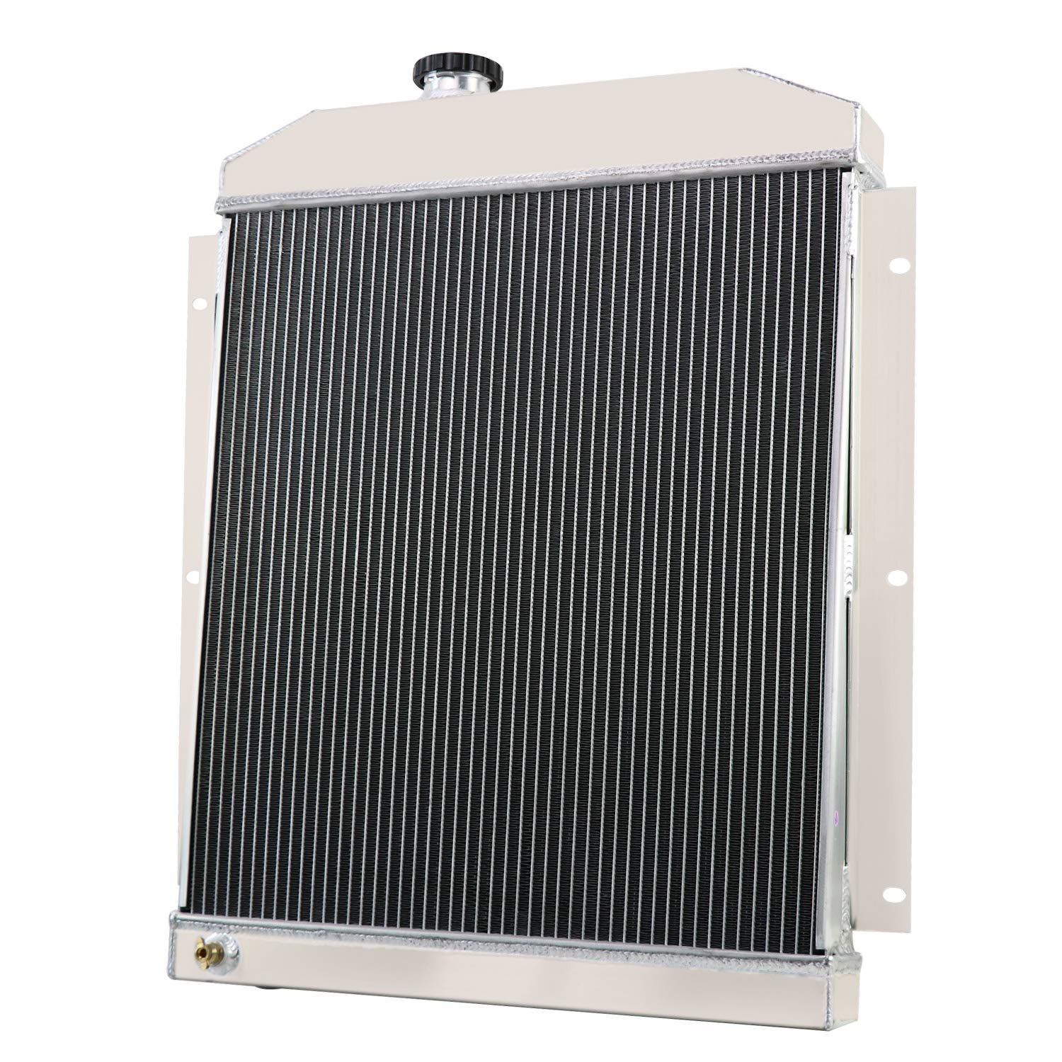High-Performance Aluminum Radiator for 1947-1954 Chevy Truck Fleetline Fleetmaster 3100 3600 3700 3800 3900 with L6 Engine - 4 Row Cooling System with Shroud & Fan Relay - Perfect for Restoration Projects & Hot Rod Upgrades