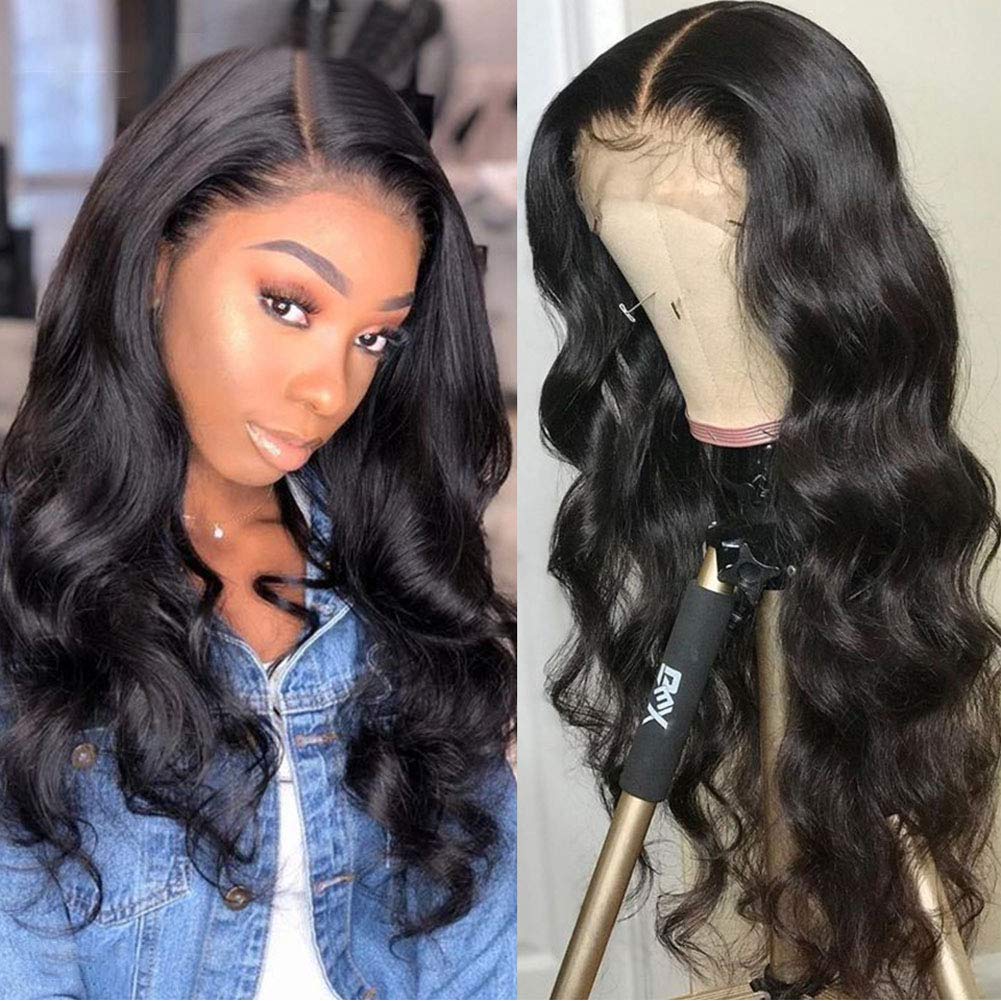 13x4 Lace Front Human Hair Wigs - Pre Plucked Bleached Knots, Fake Scalp, Small Cap | Natural Black Body Wave Brazilian Virgin Hair | No Shedding, Baby Hair Included | Perfect for Black Women's Daily Wear, Parties & Special Occasions | 10